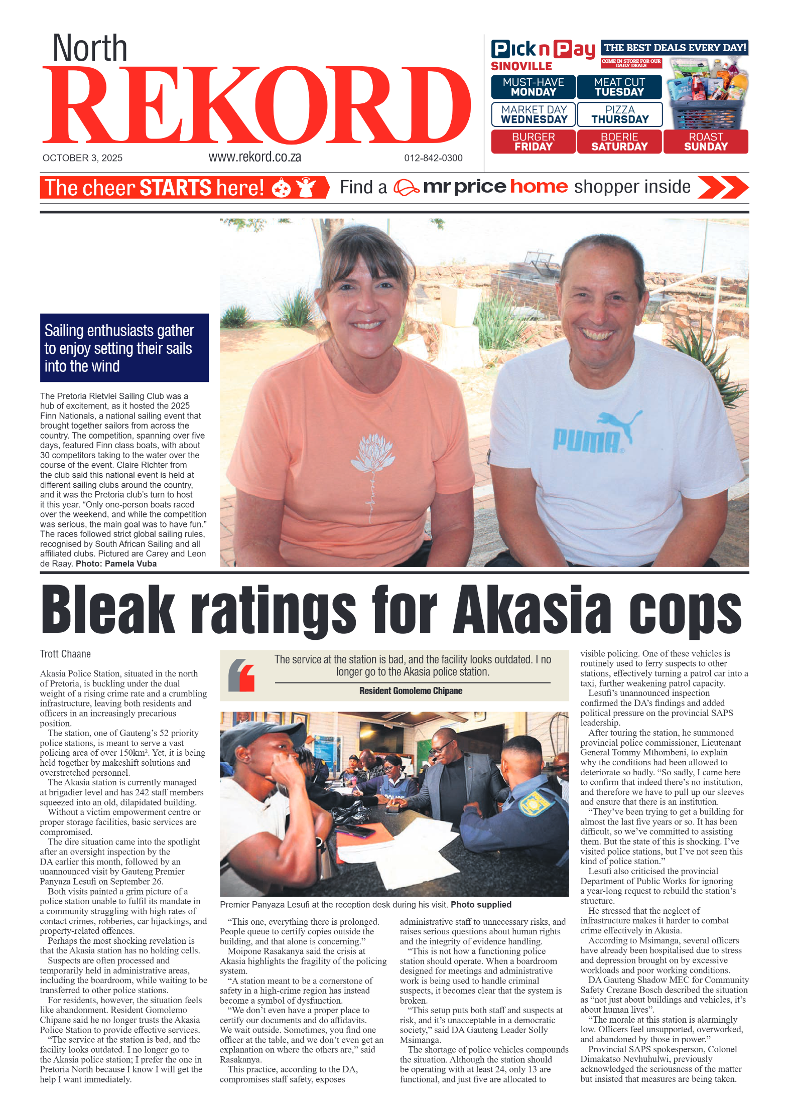 Rekord North 3 October 2025 page 1