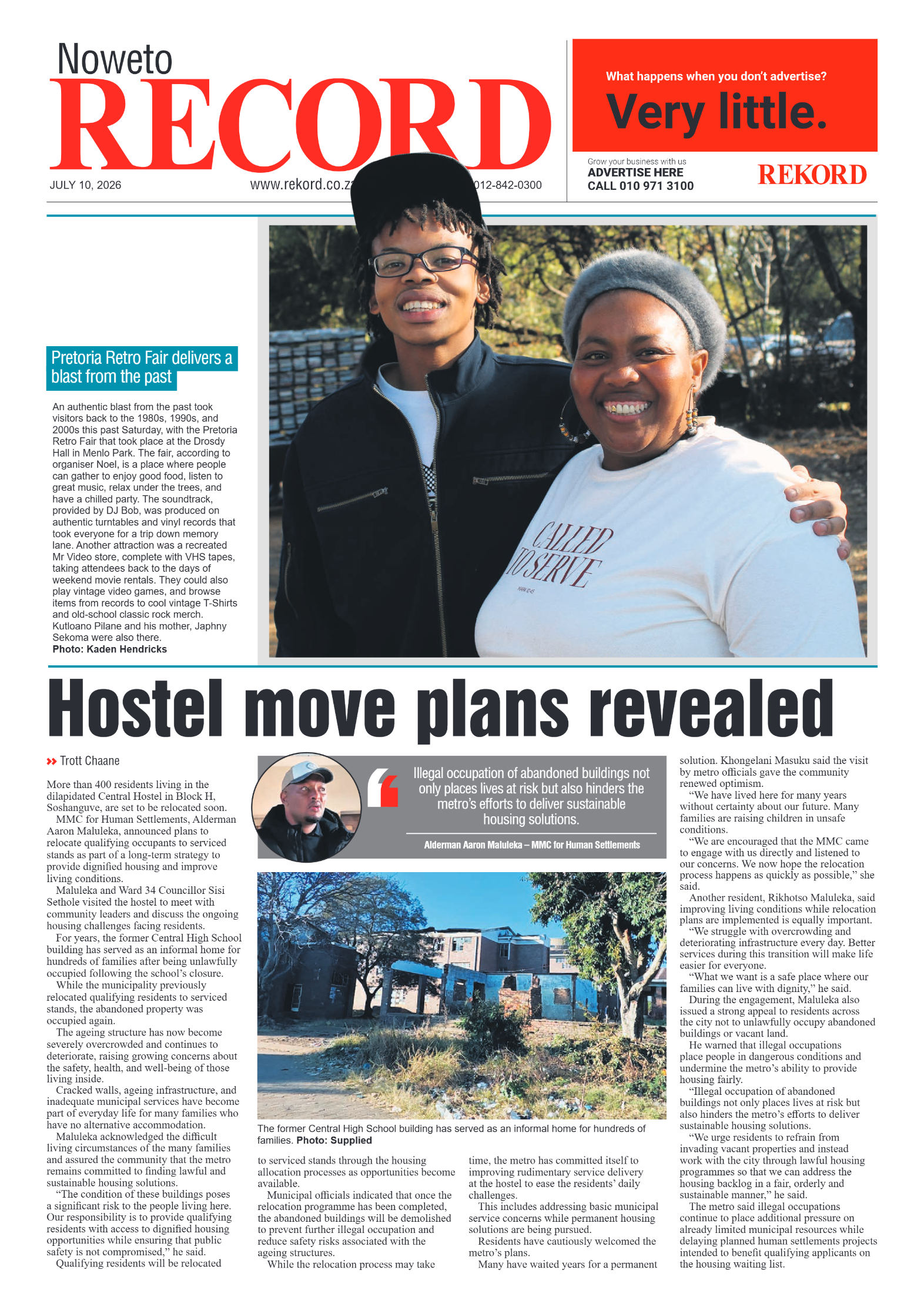Rekord Noweto 10 July 2026 page 1
