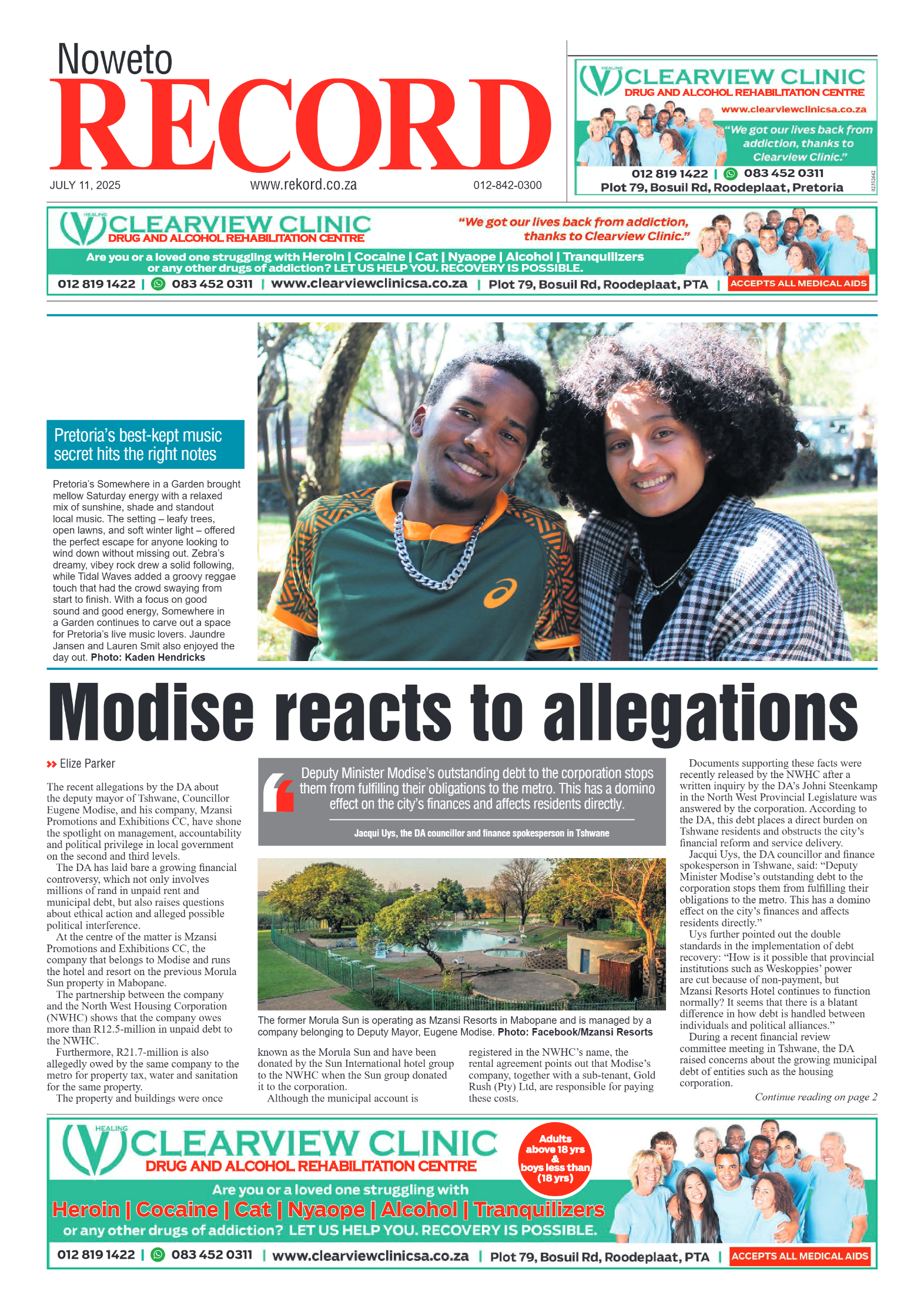 Rekord Noweto 11 July 2025 page 1