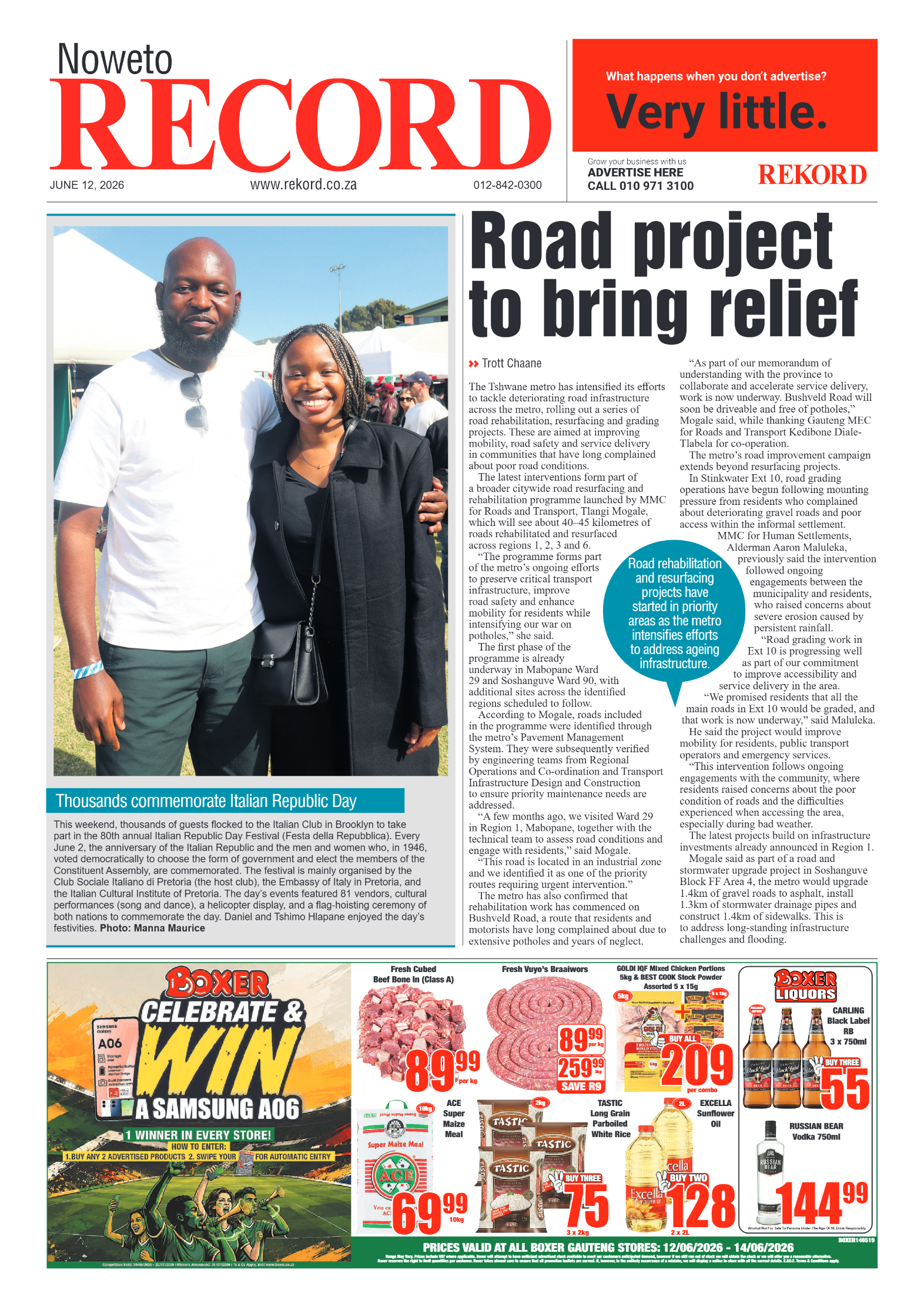 Rekord Noweto 12 June 2026 page 1