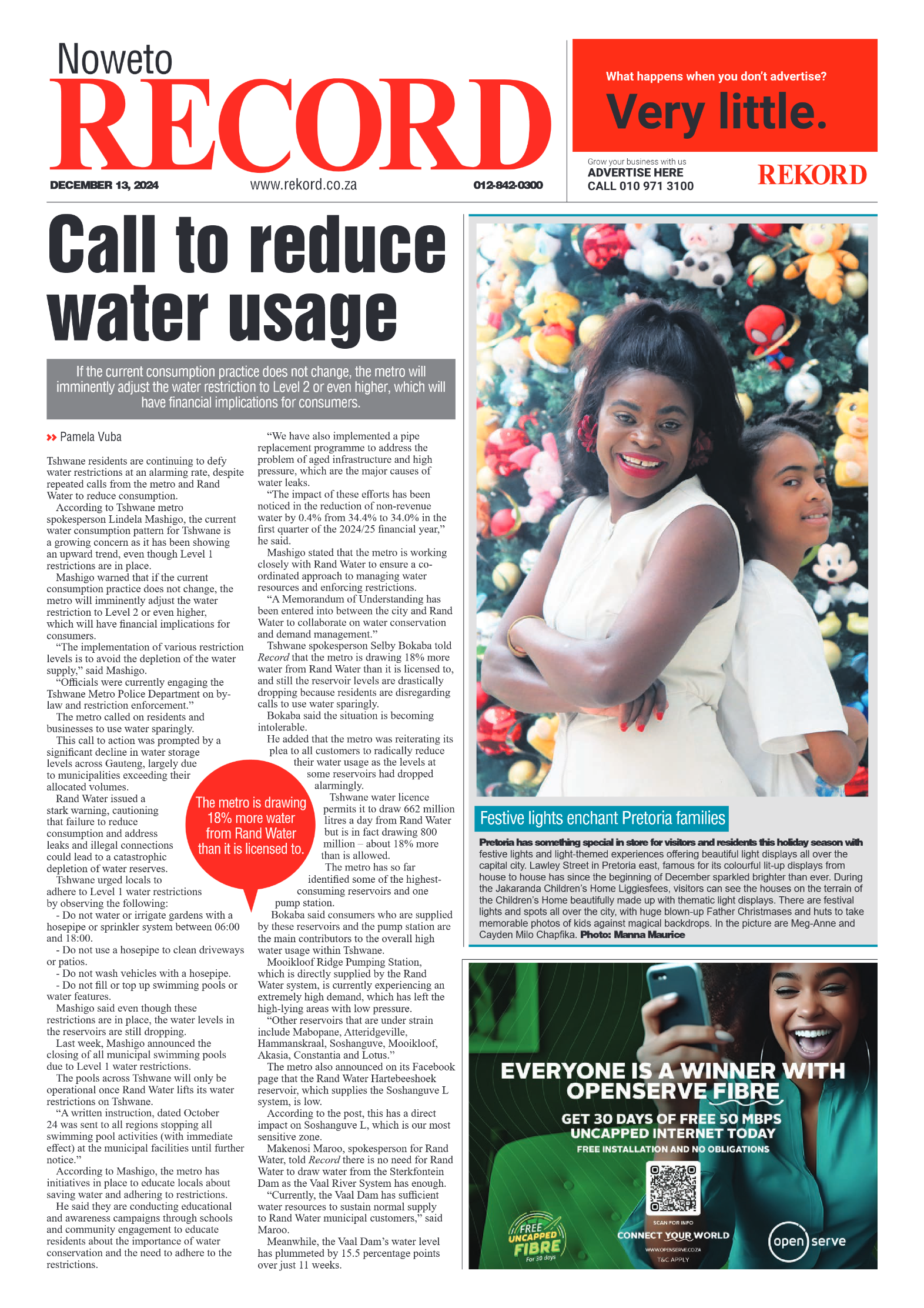 Rekord Noweto 13 December 24 page 1