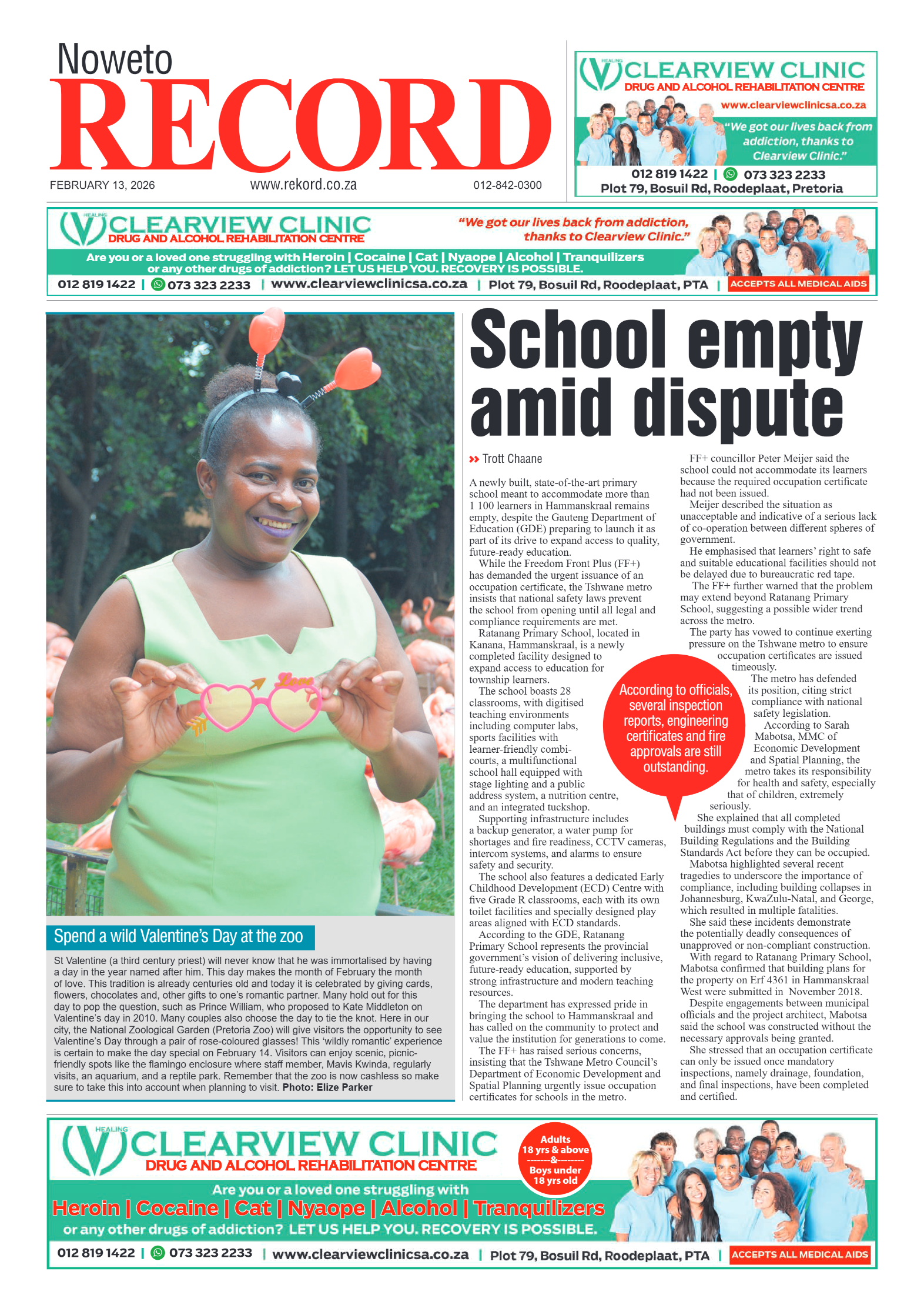 Rekord Noweto 13 February 2026 page 1