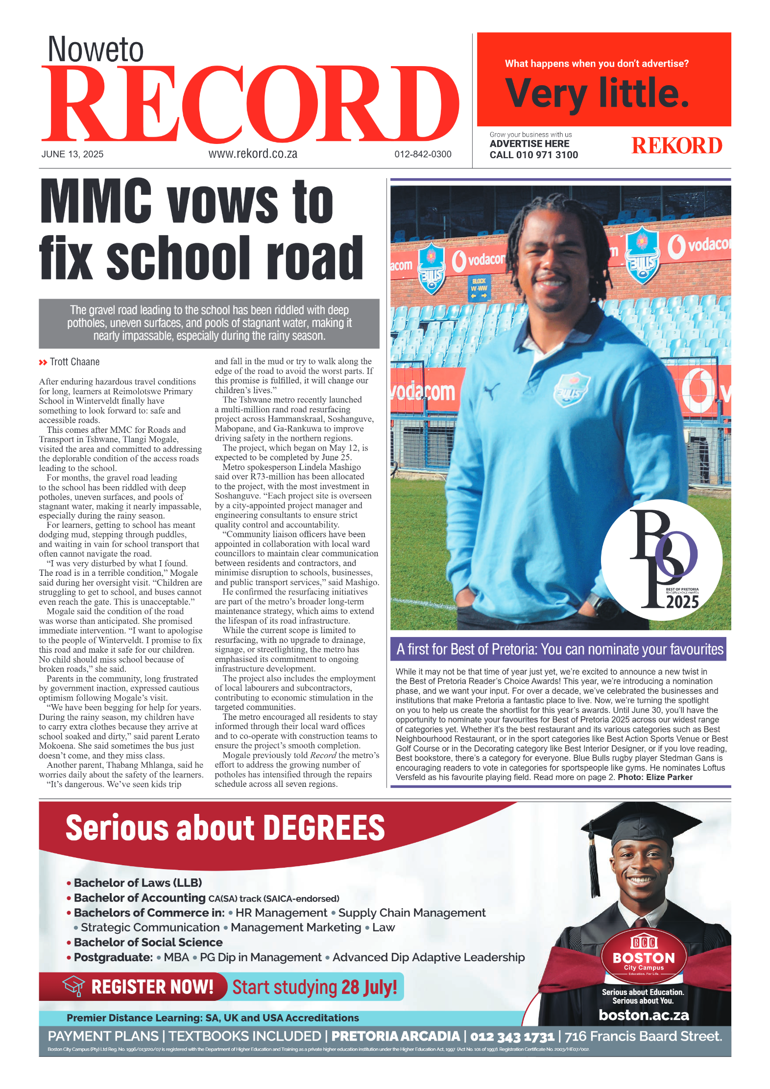 Rekord Noweto 13 June 2025 page 1