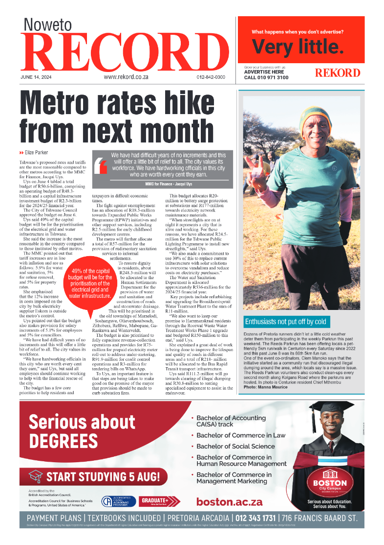 Rekord Noweto 14 June 2024 page 1