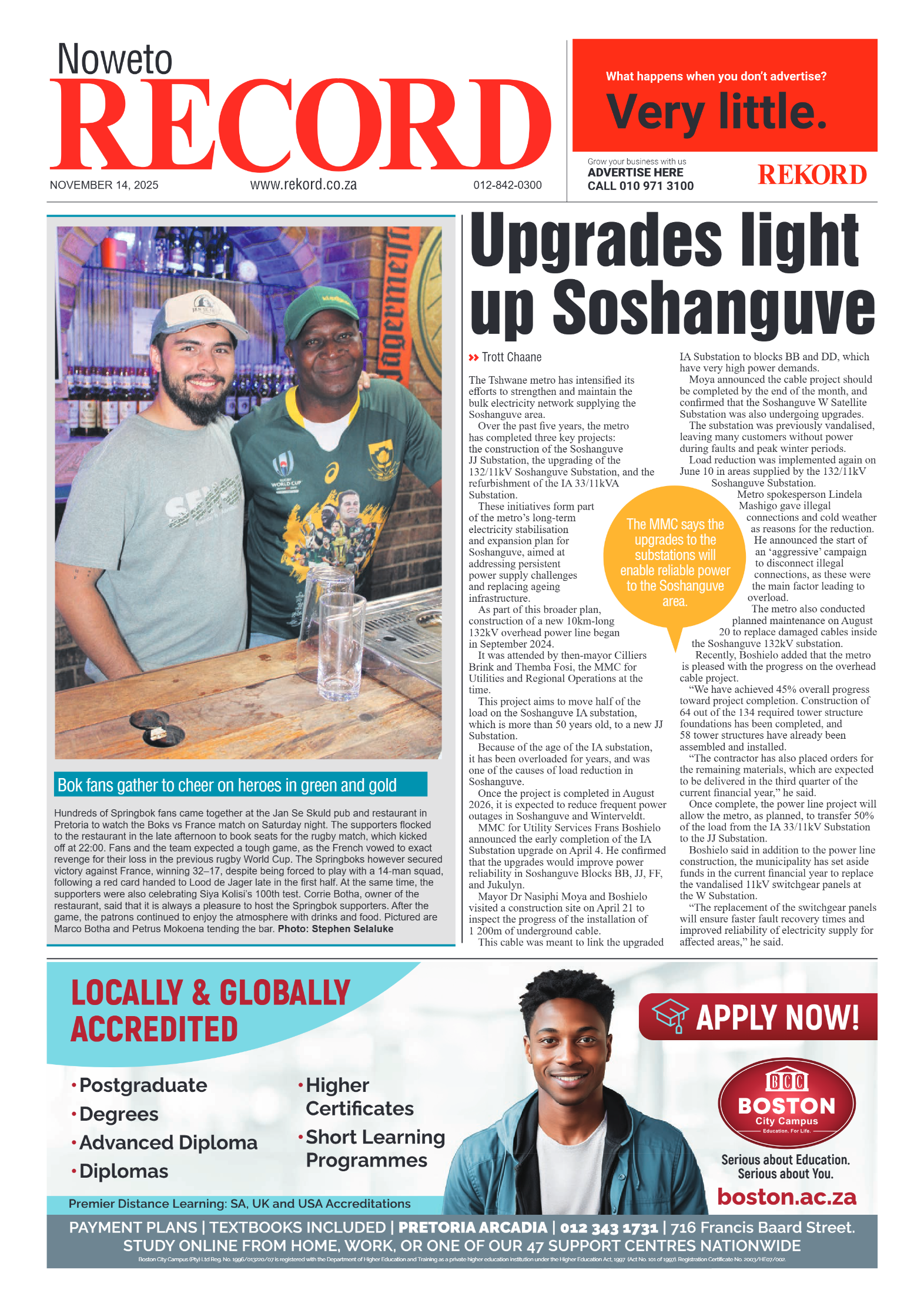 Rekord Noweto 14 November 25 page 1