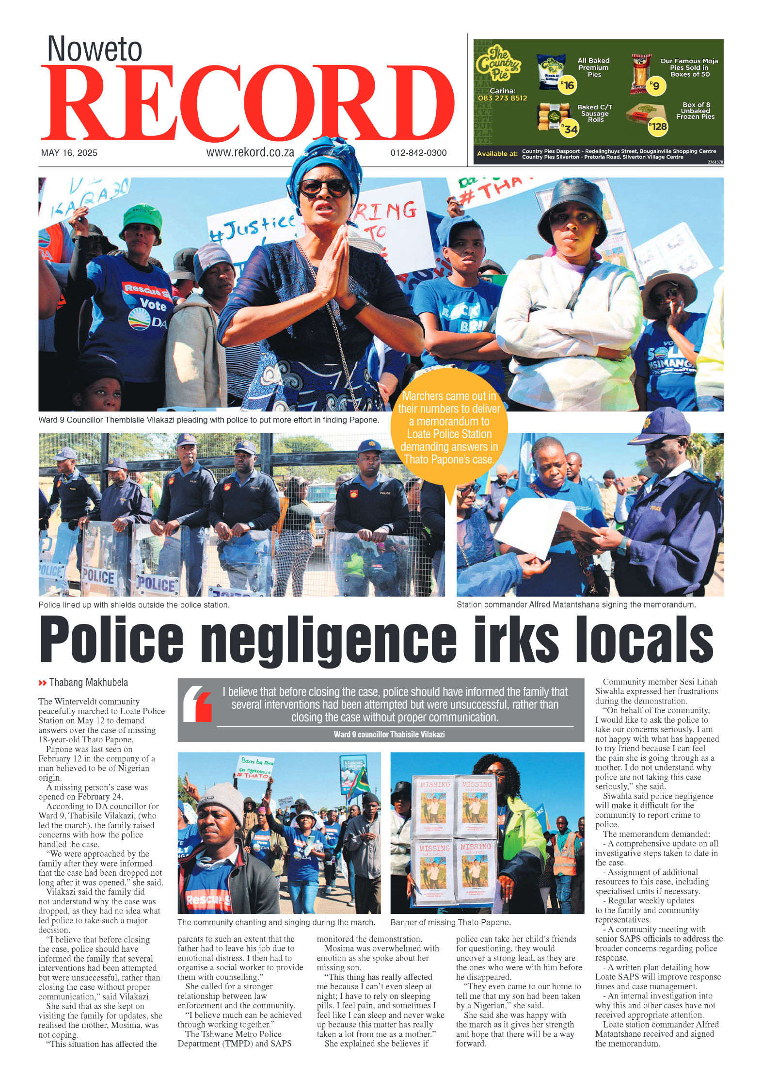 Rekord Noweto 16 May 2025 page 1