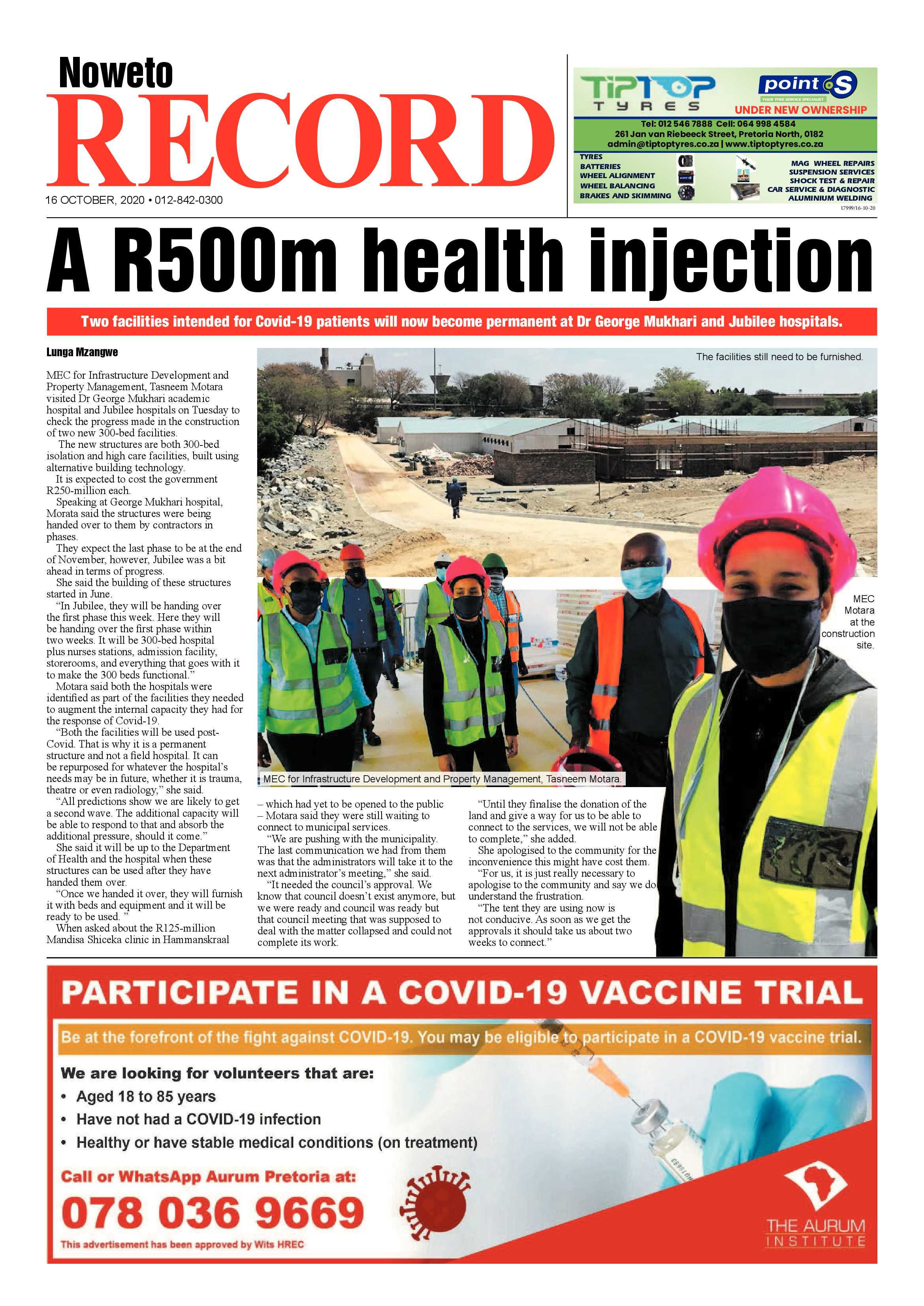 Rekord Noweto 16 October 2020 page 1