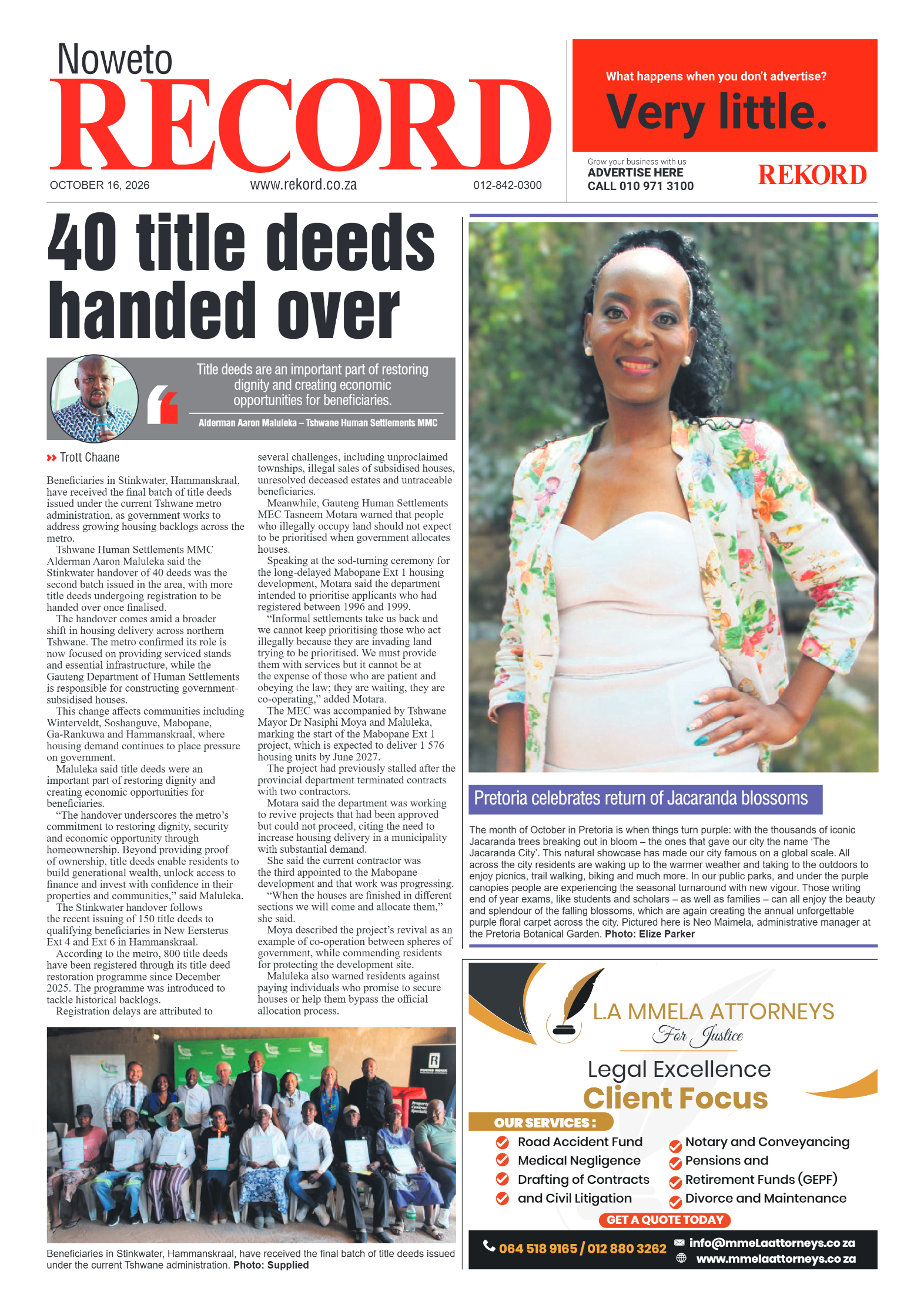 Rekord Noweto – 16 October 2026 page 1