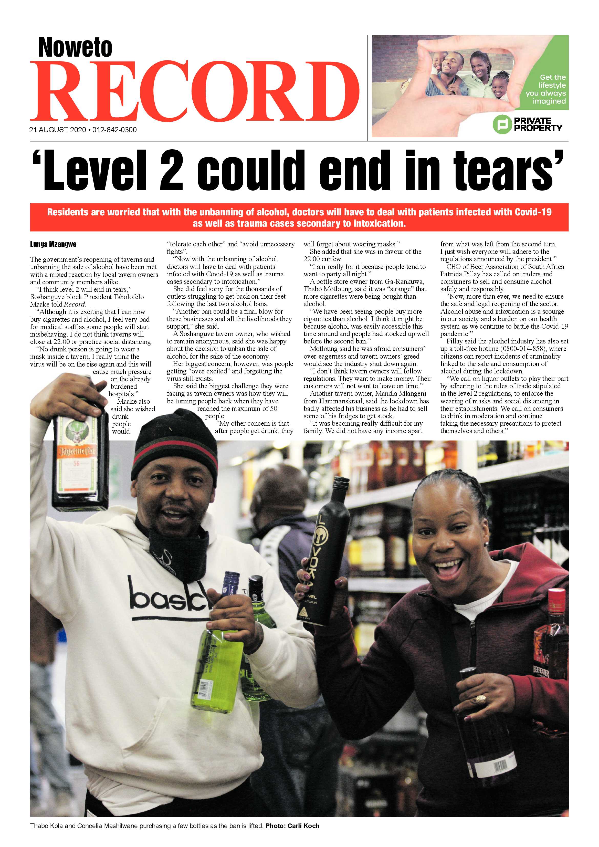 Rekord Noweto 21 August 2020 page 1