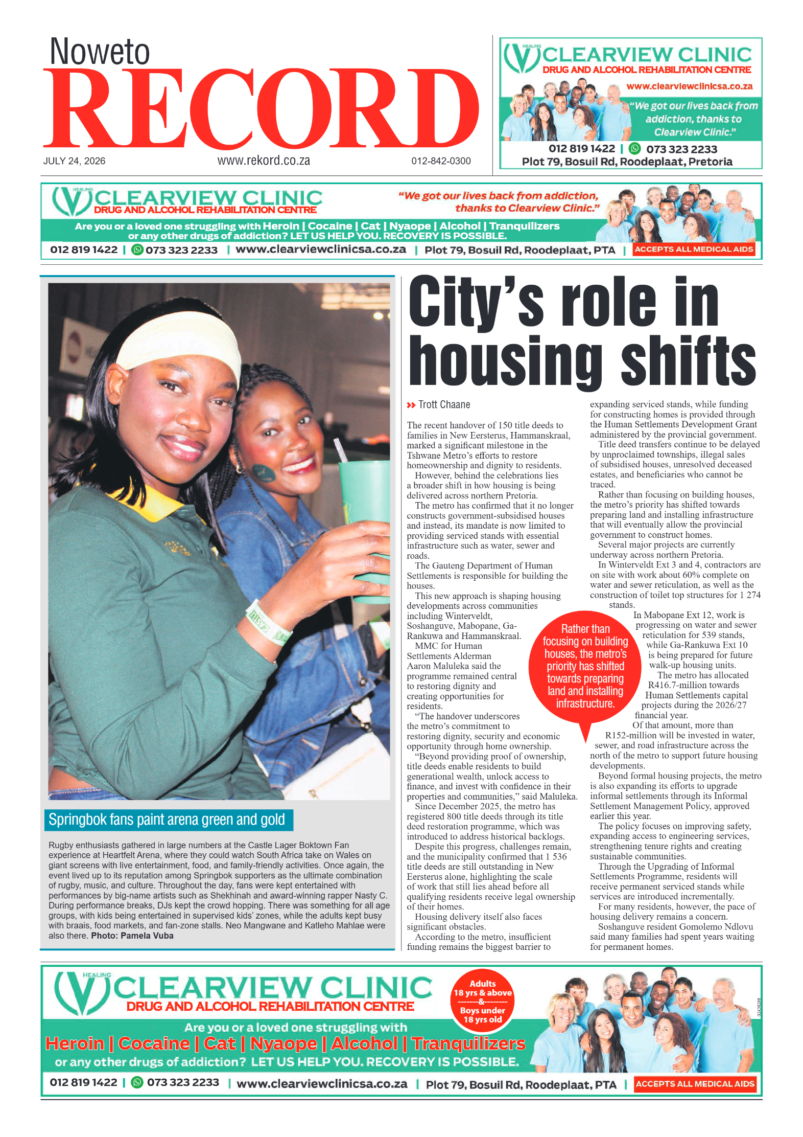 Rekord Noweto 24 July 2026 page 1