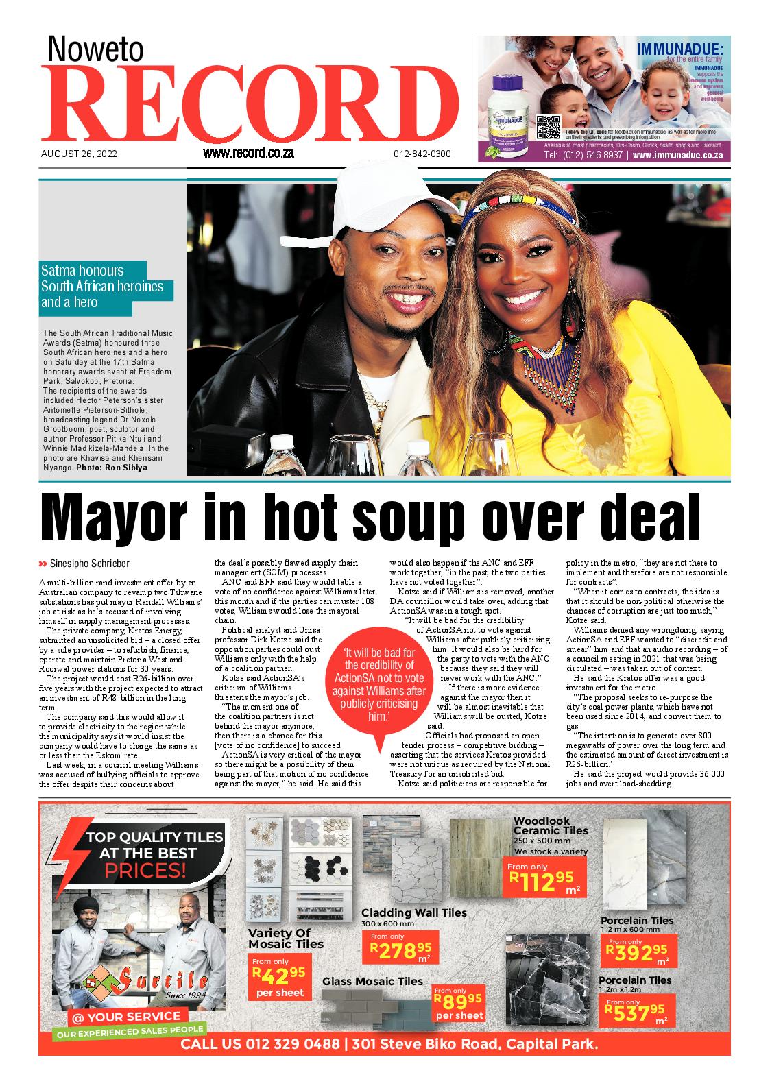 Rekord Noweto 26 August 2022 page 1