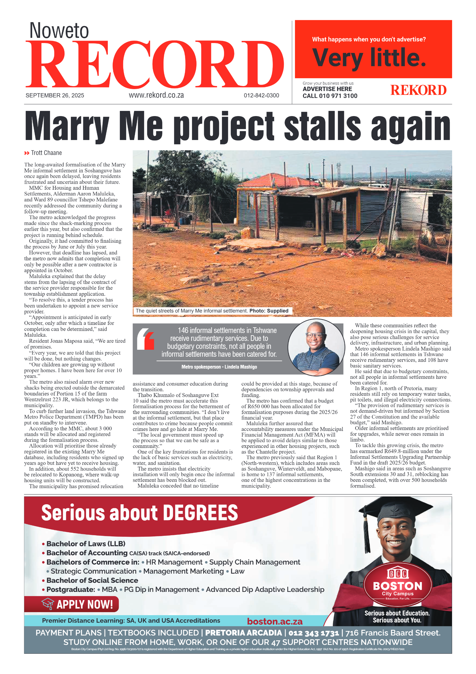 Rekord Noweto 26 September 2025 page 1