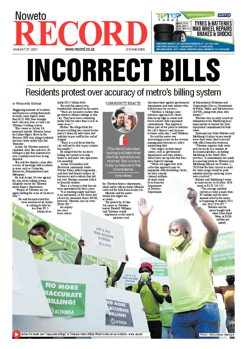 Rekord Noweto 27 August 2021 page 1