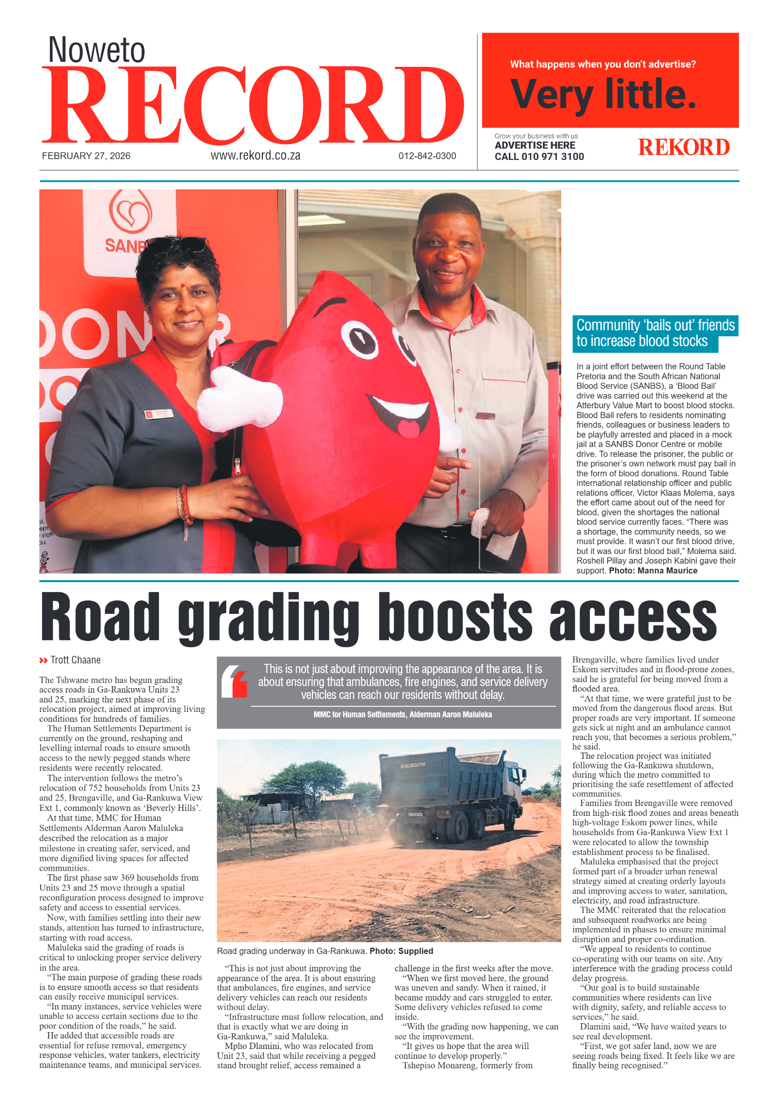 Rekord Noweto 27 February 2026 page 1