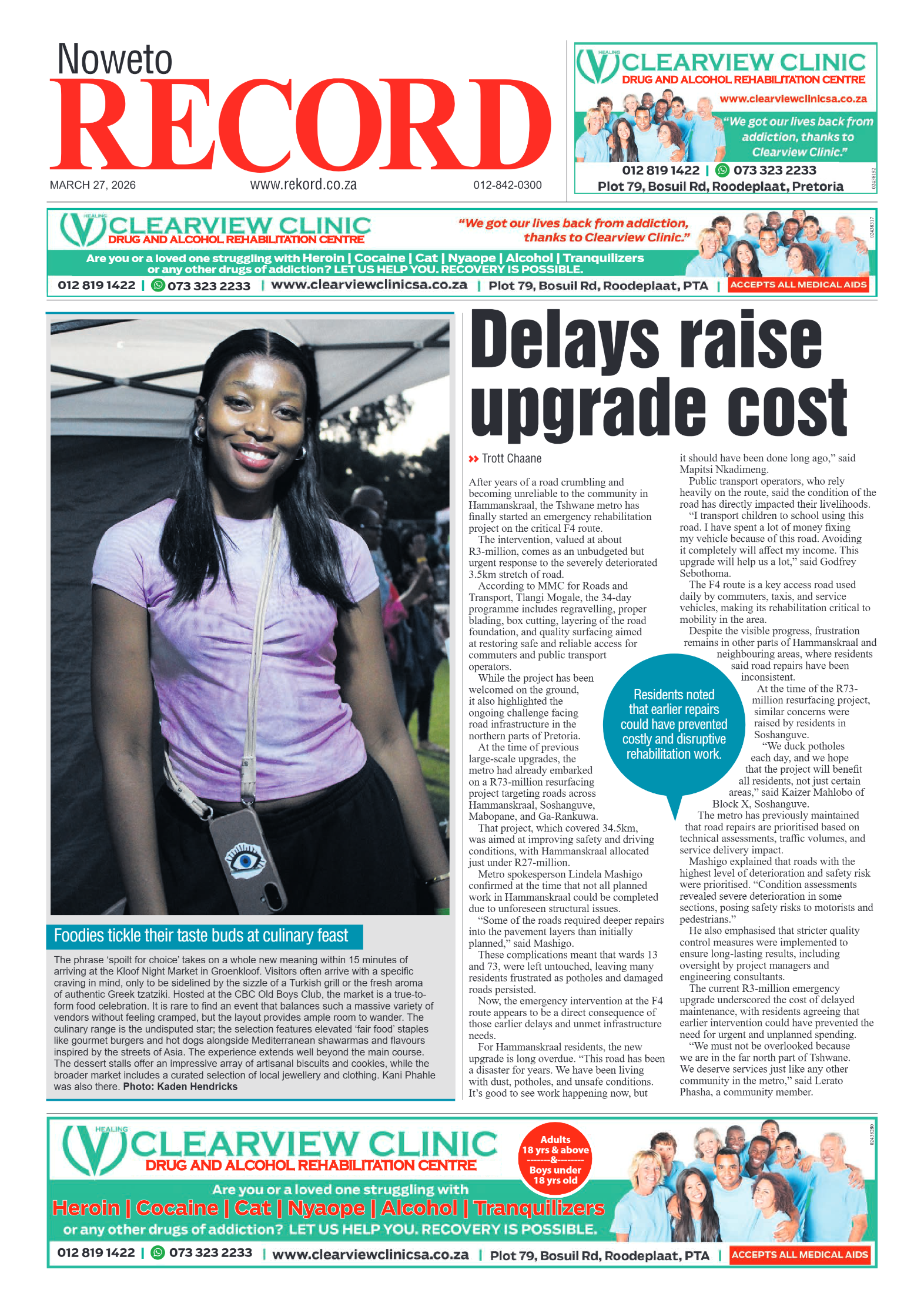 Rekord Noweto 27 March 2026 page 1