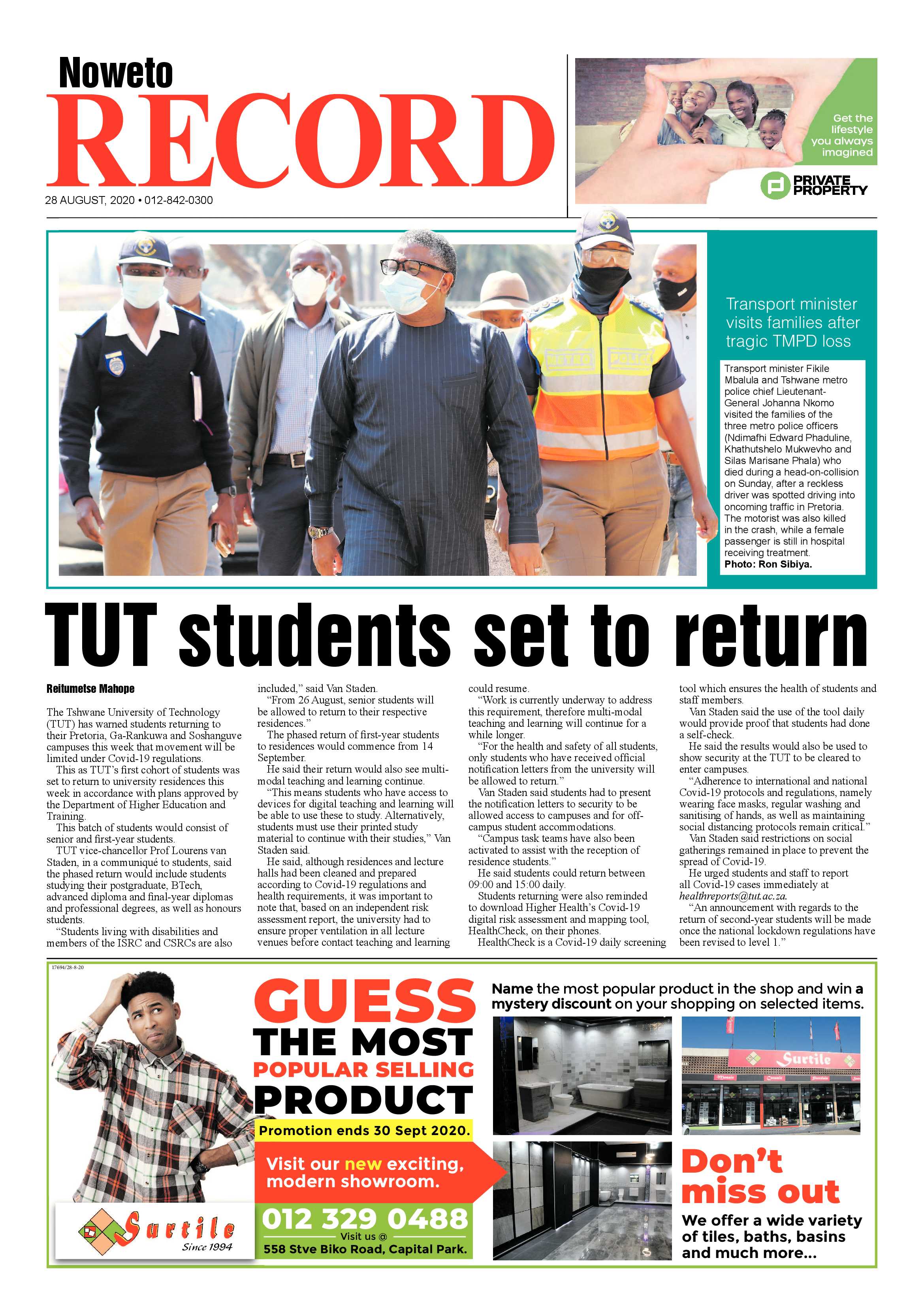 Rekord Noweto 28 August 2020 page 1