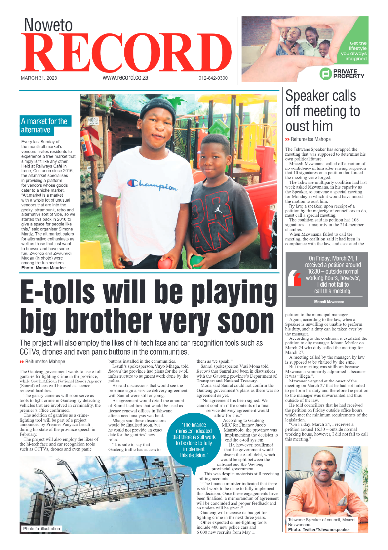 Rekord Noweto 31 March 2023 page 1