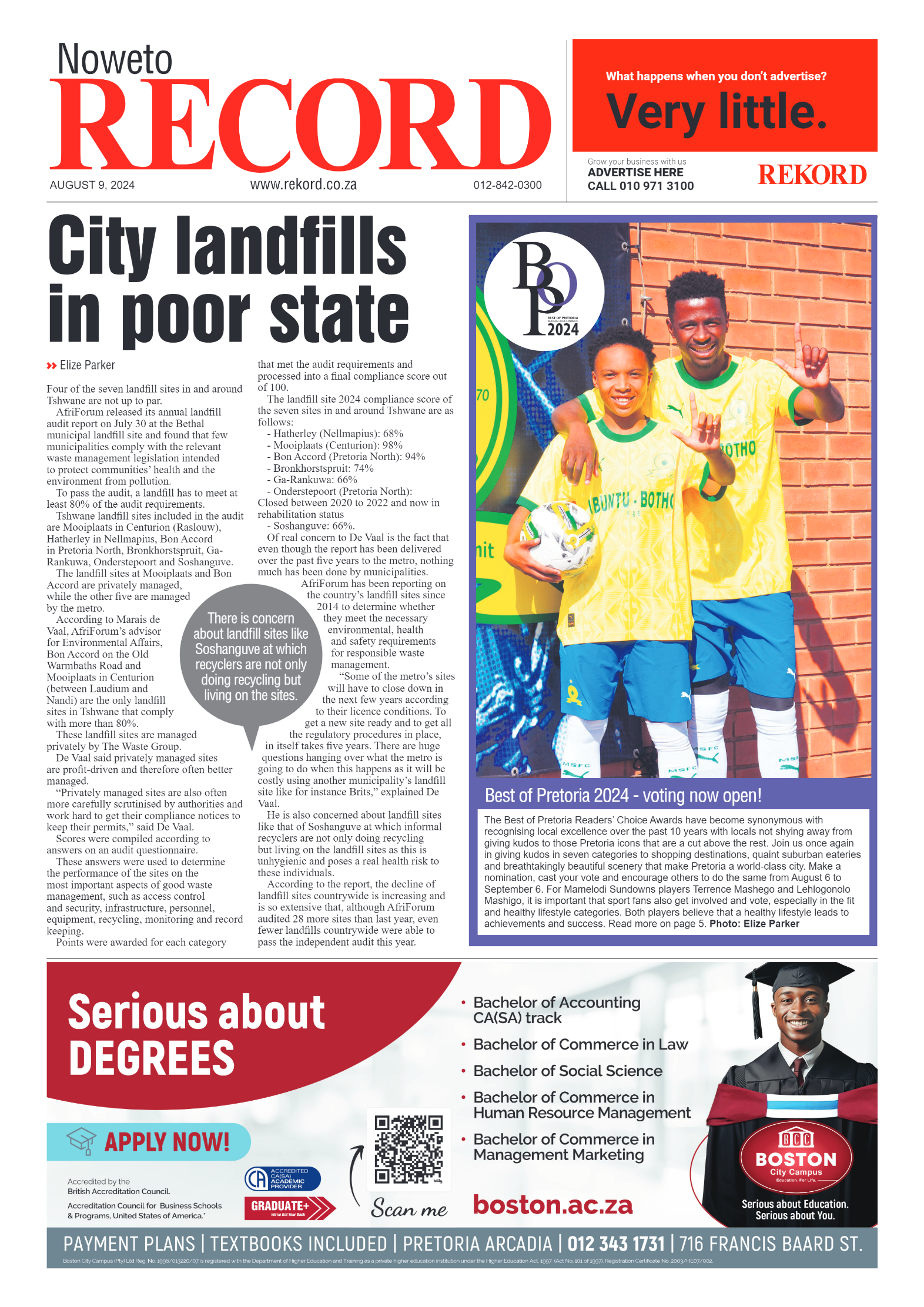Rekord Noweto 9 August 2024 page 1