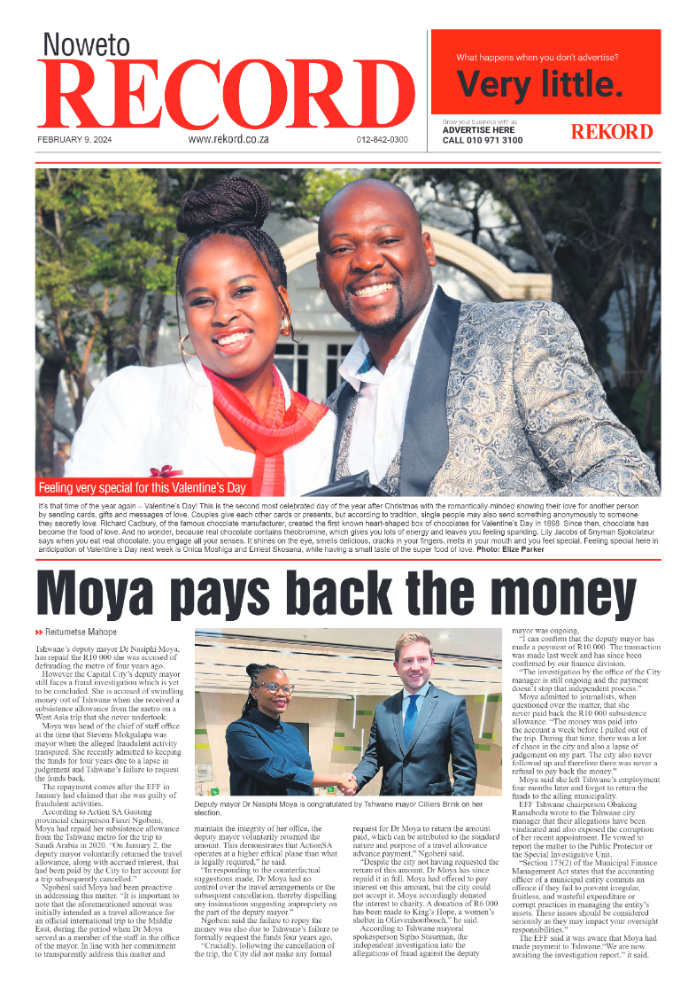Rekord Noweto 9 February 2024 page 1