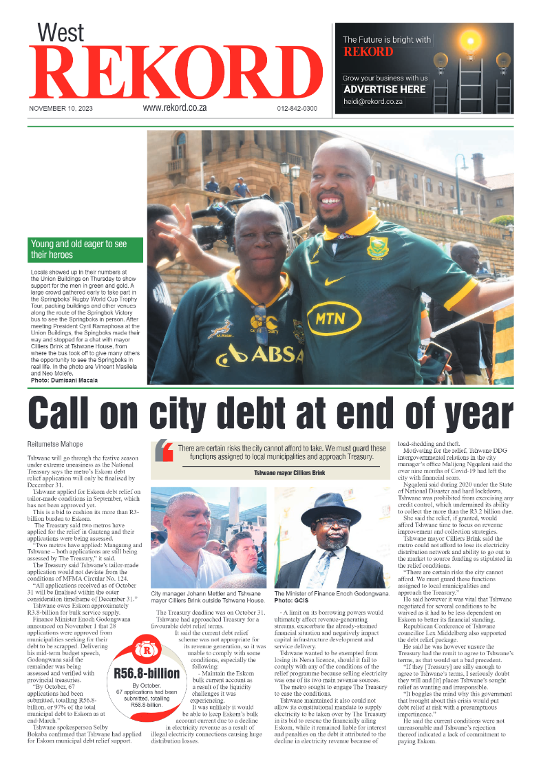 Rekord West 10 November 2023 page 1