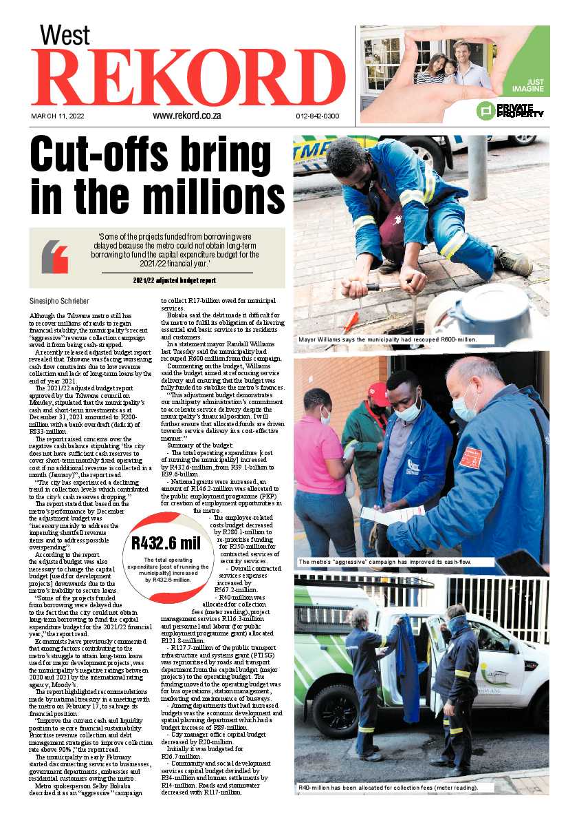 Rekord West 11 March 2022 page 1