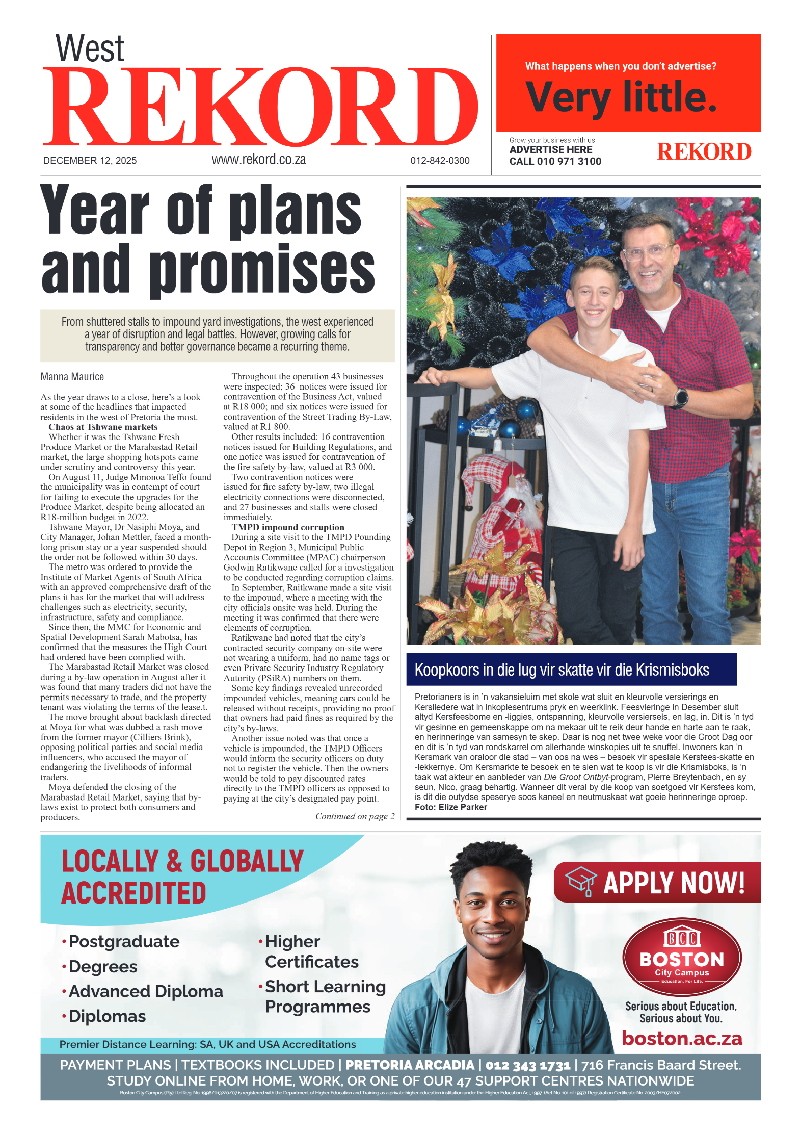 Rekord West 12 December 2025 page 1