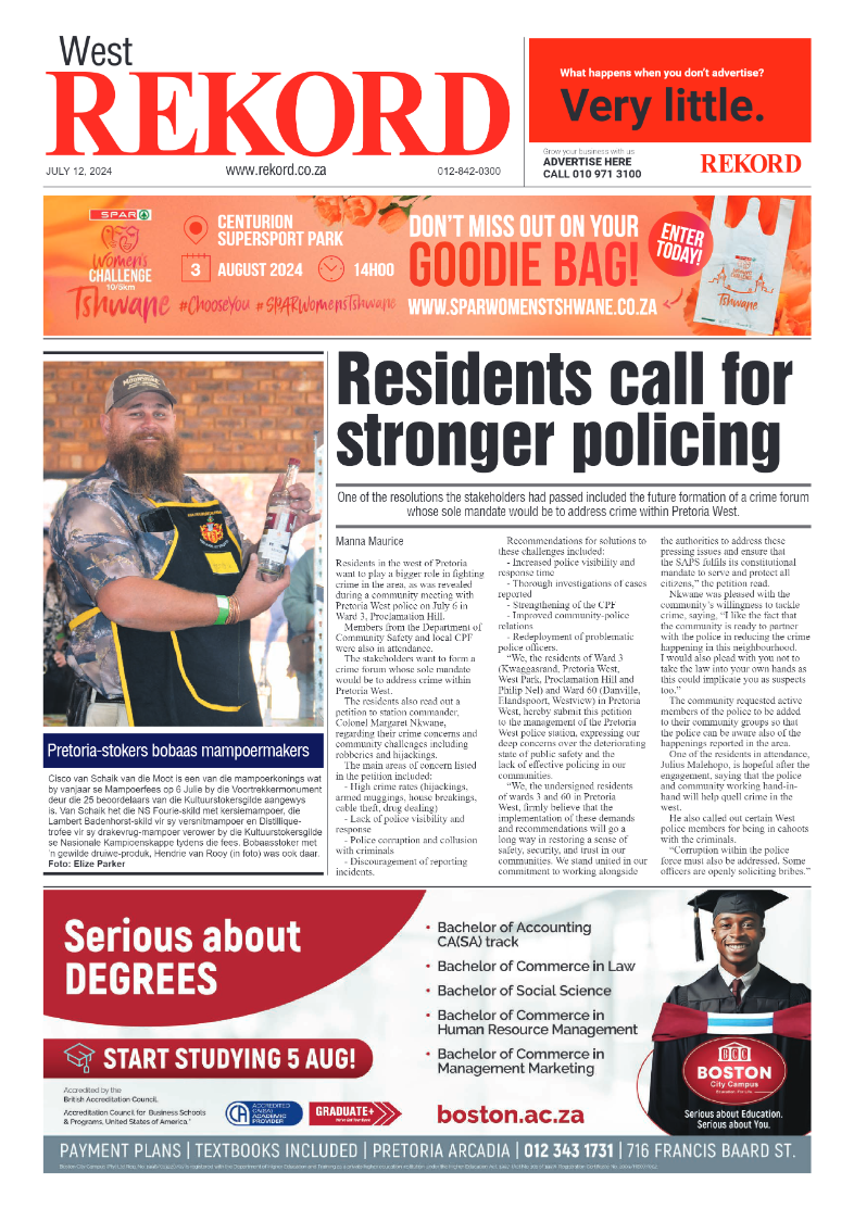 Rekord West 12 July 2024 page 1