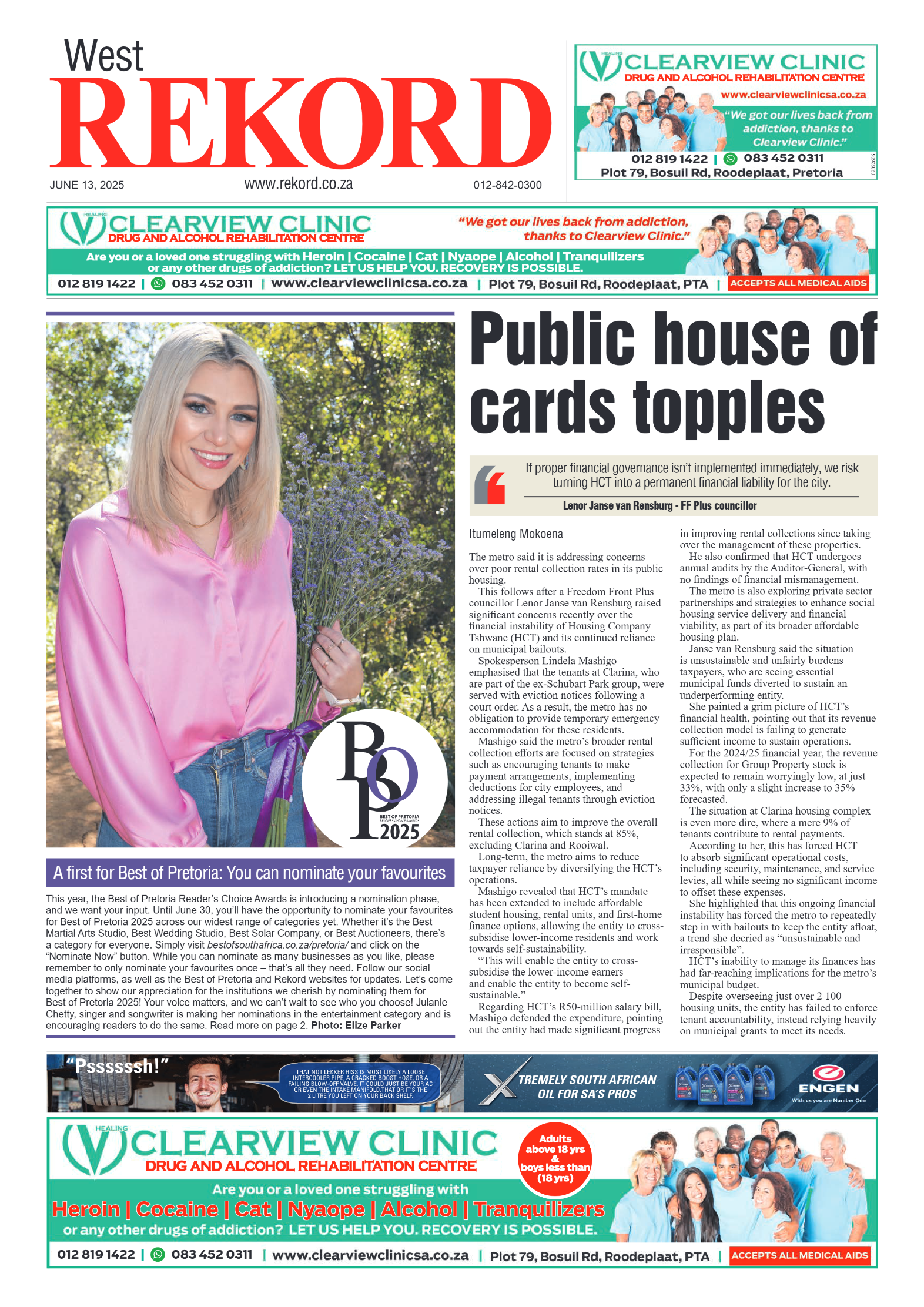 Rekord West 13 June 2025 page 1