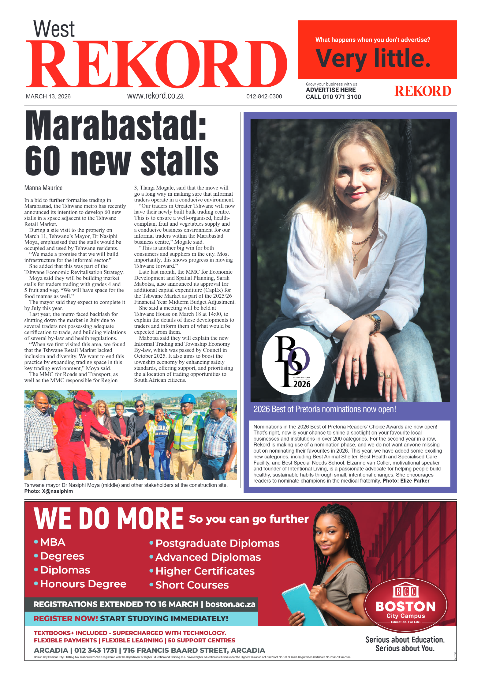 Rekord West 13 March 2026 page 1