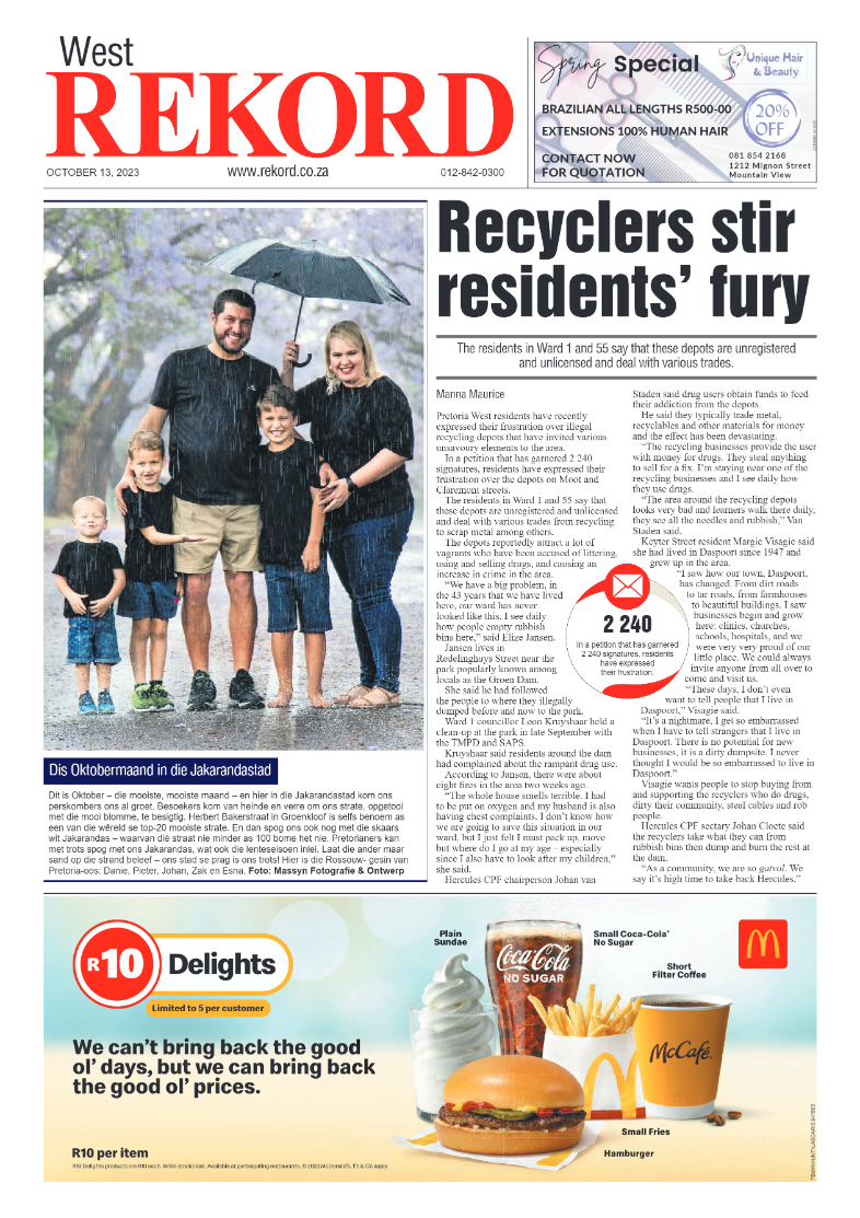 Rekord West 13 October 2023 page 1