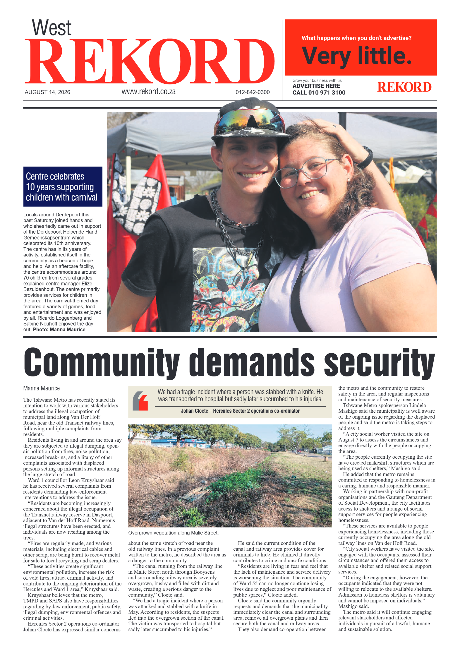 Rekord West 14 August 2026 page 1