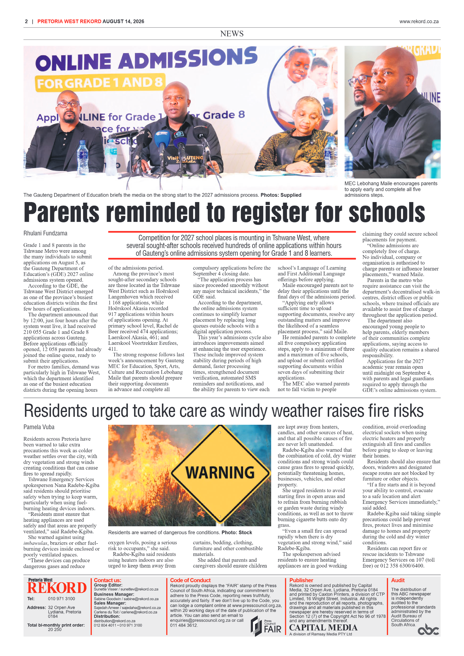 Rekord West 14 August 2026 page 2