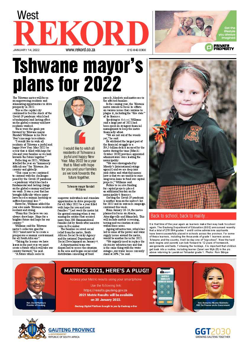 Rekord West 14 January 2022 page 1