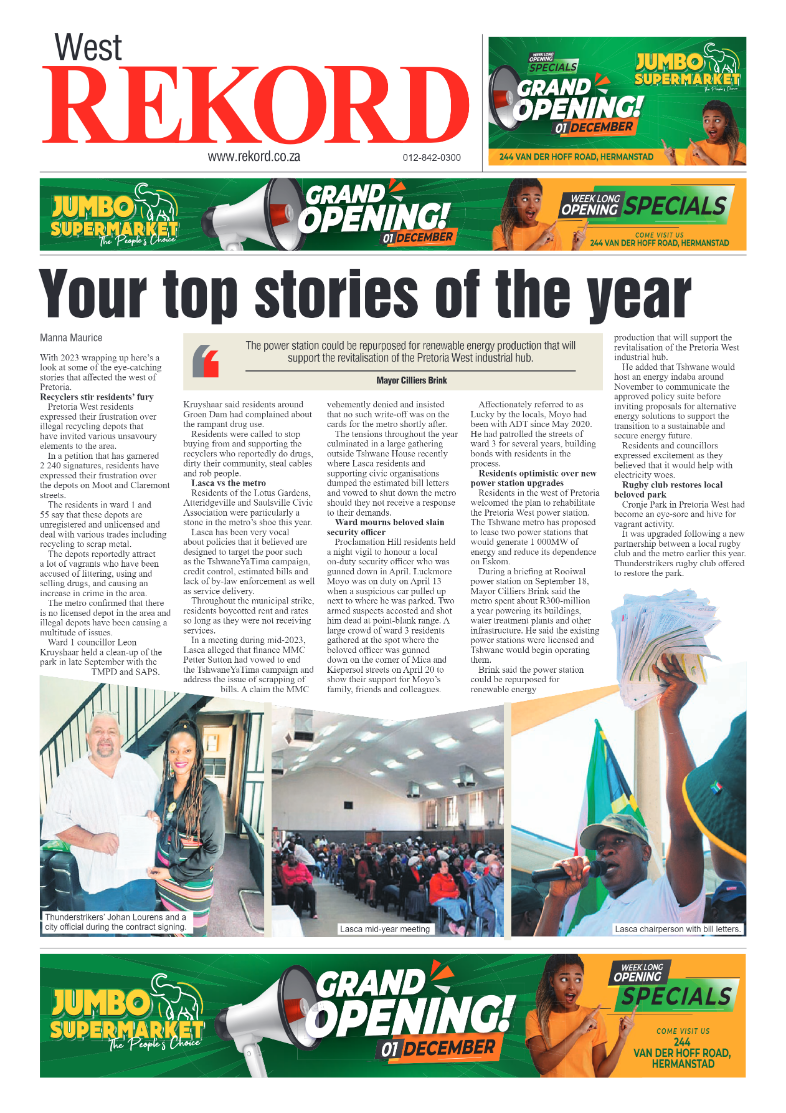 Rekord West 15 December 2023 page 1