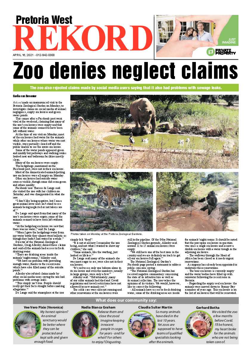 Rekord West 16 April 2021 page 1