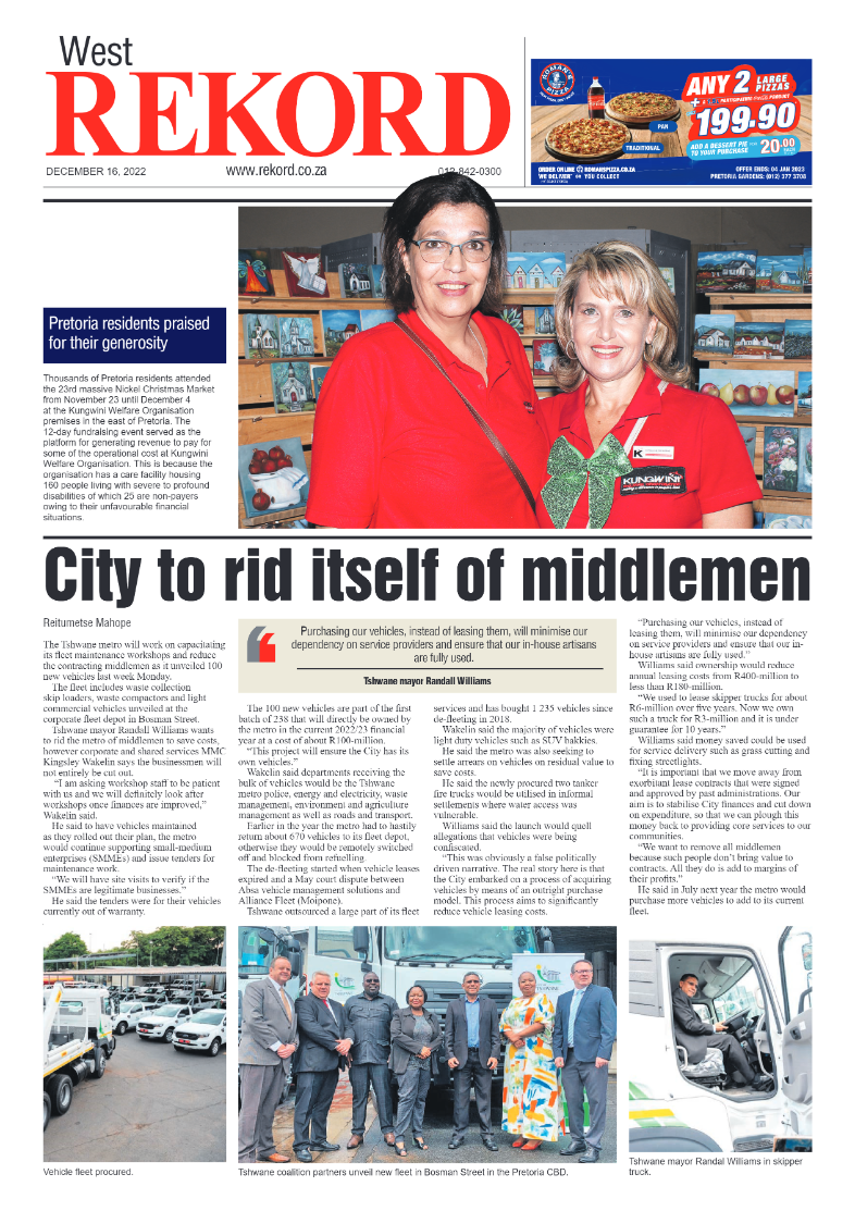Rekord West 16 December 2022 page 1