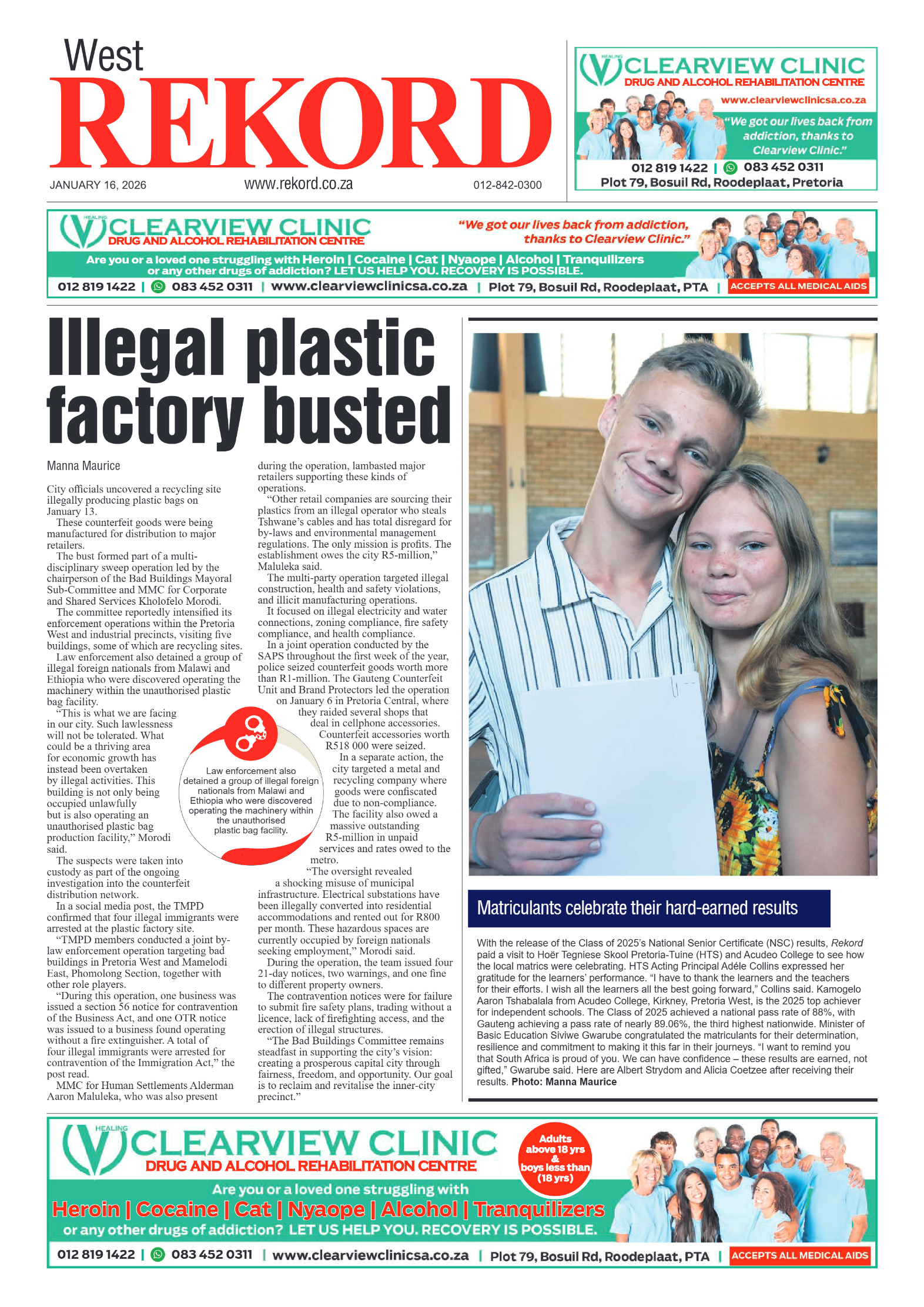 Rekord West 16 January 2026 page 1