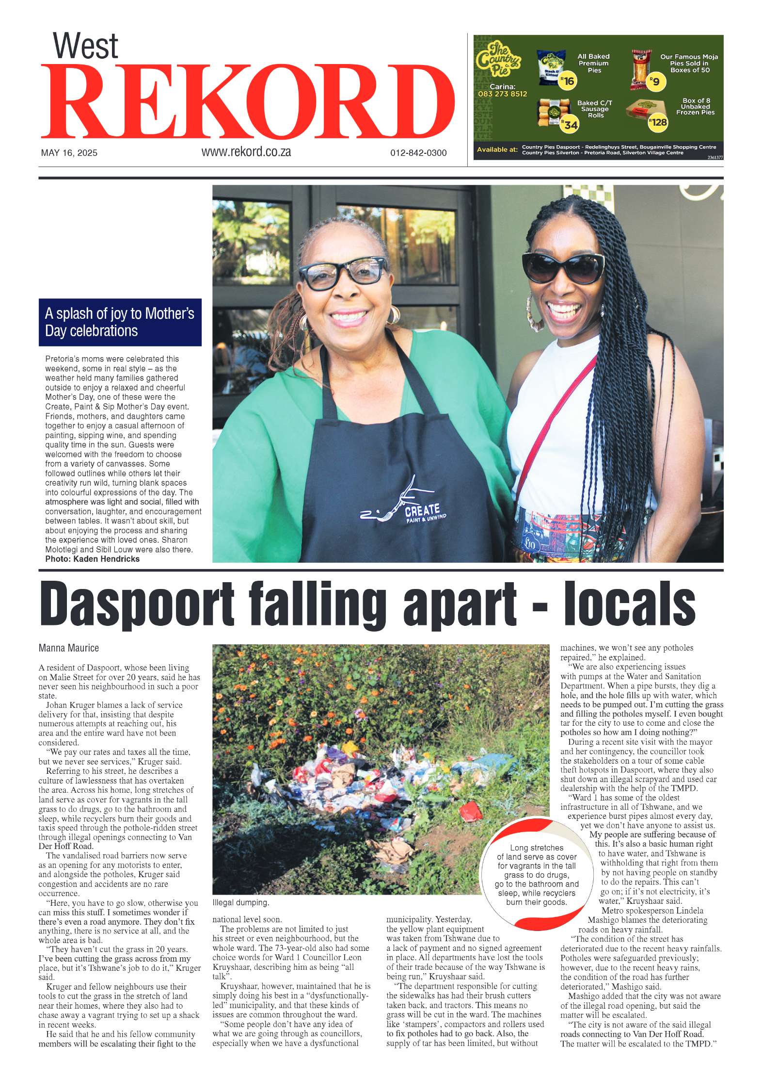 Rekord West 16 May 2025 page 1