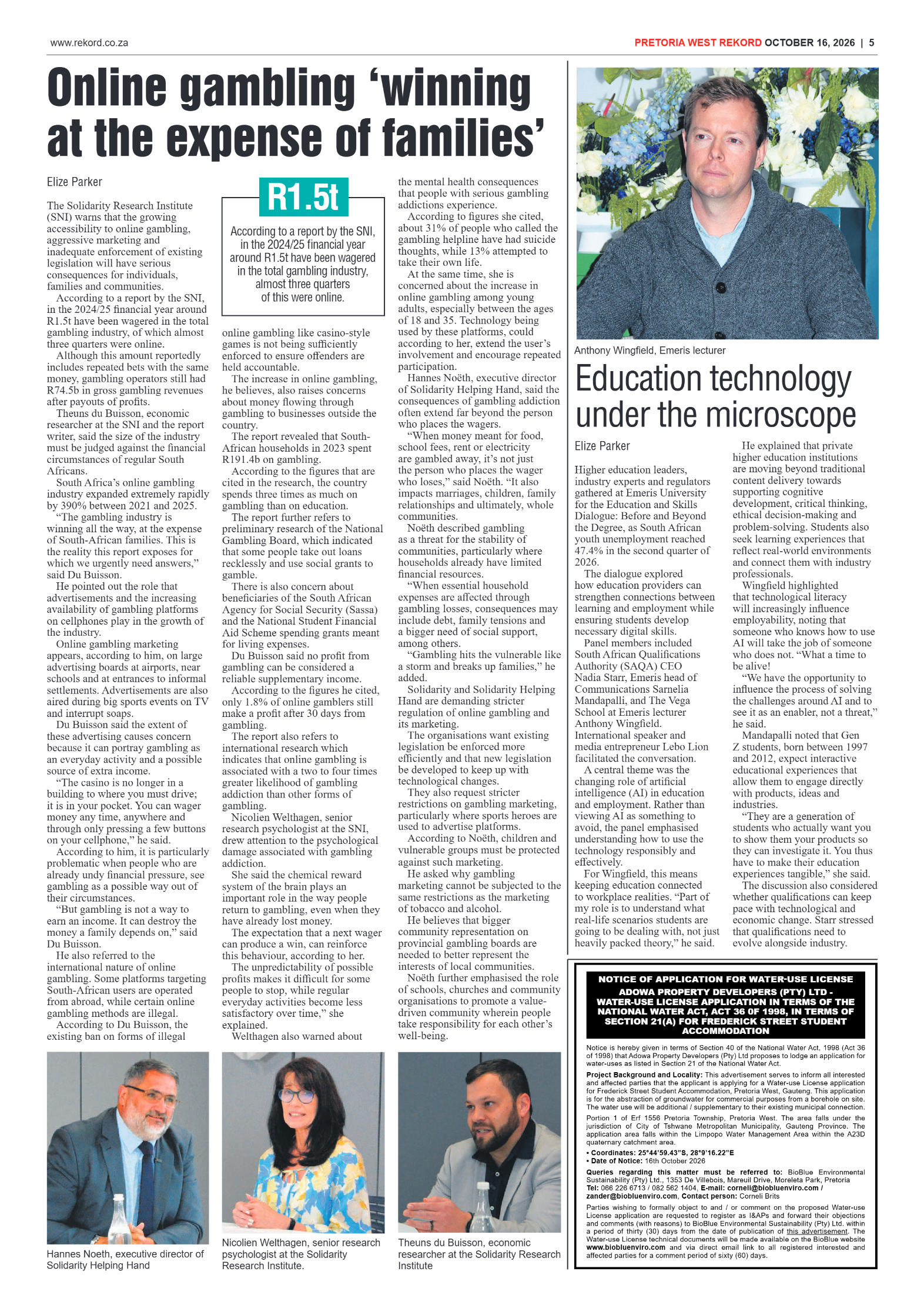 Rekord West – 16 October 2026 page 5