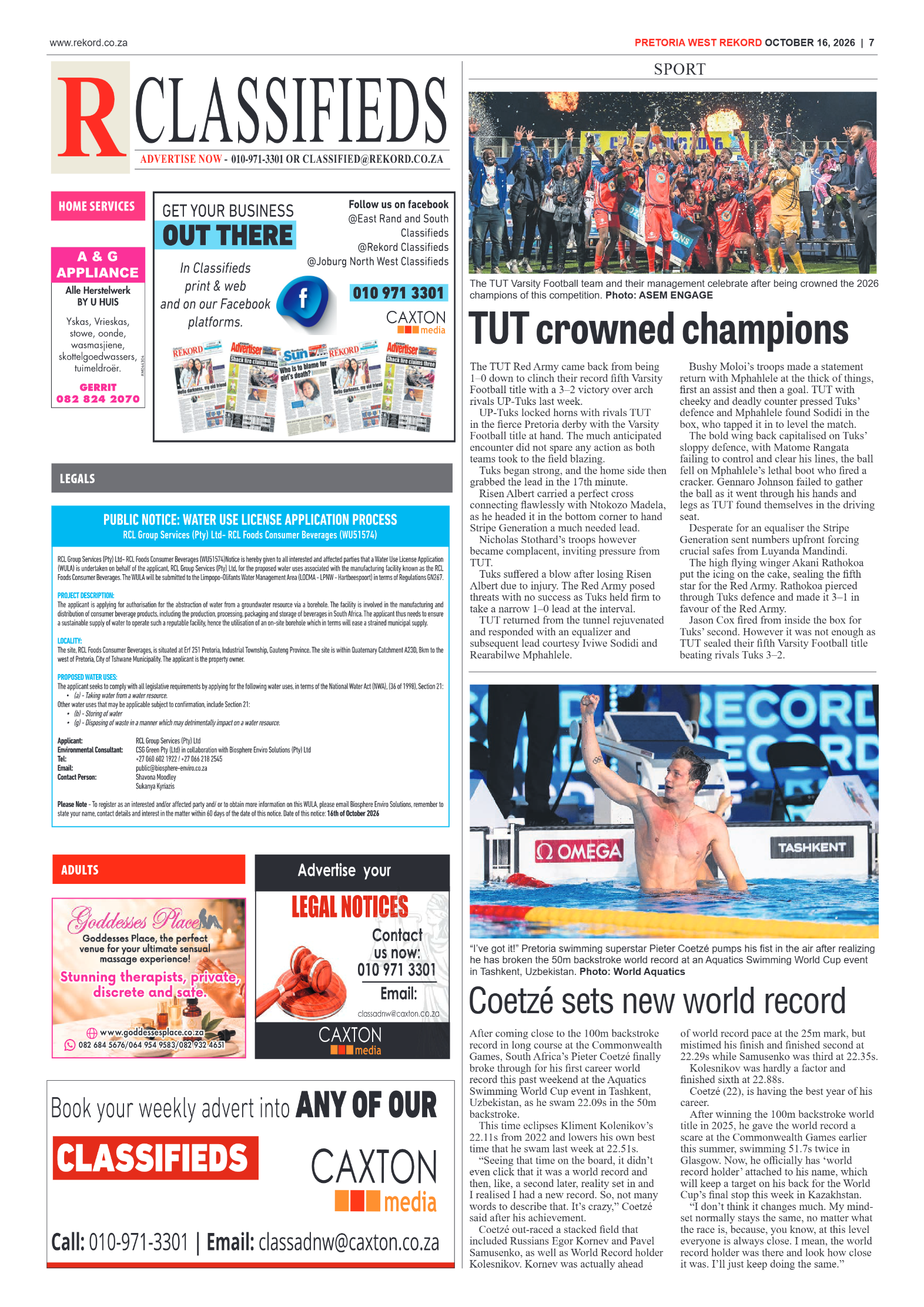 Rekord West – 16 October 2026 page 7