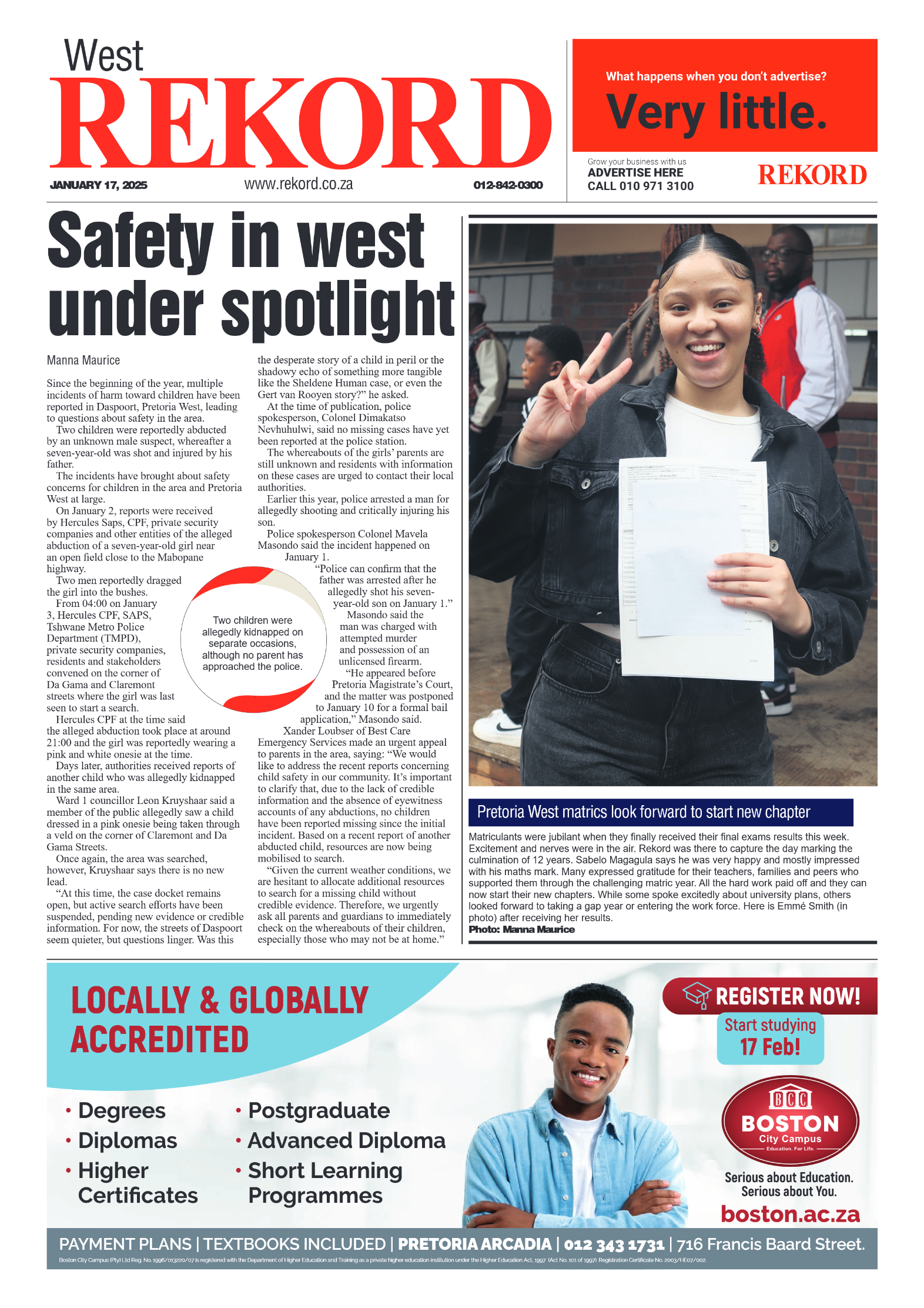 Rekord West 17 January 2025 page 1