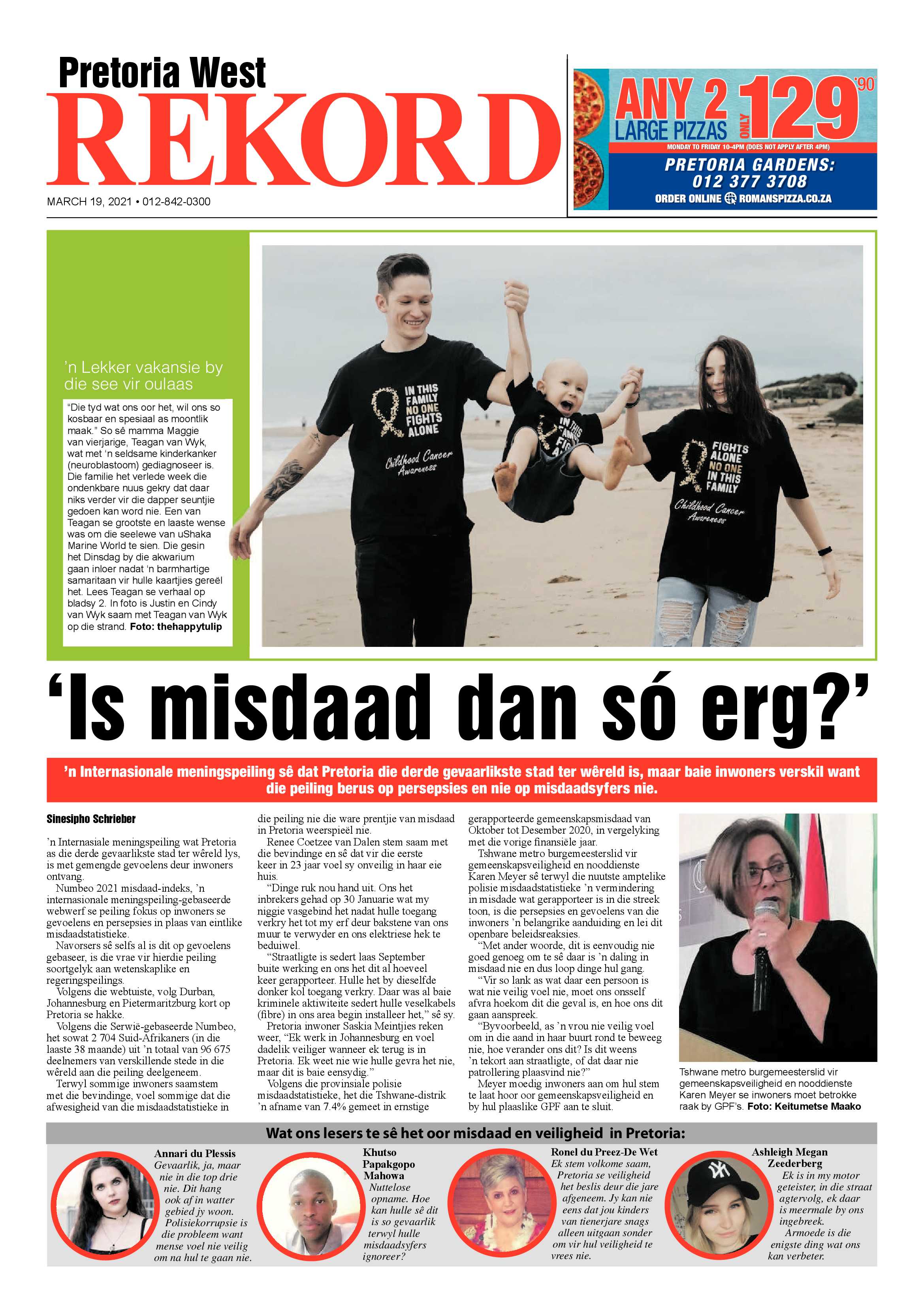 Rekord West 19 March 2021 page 1