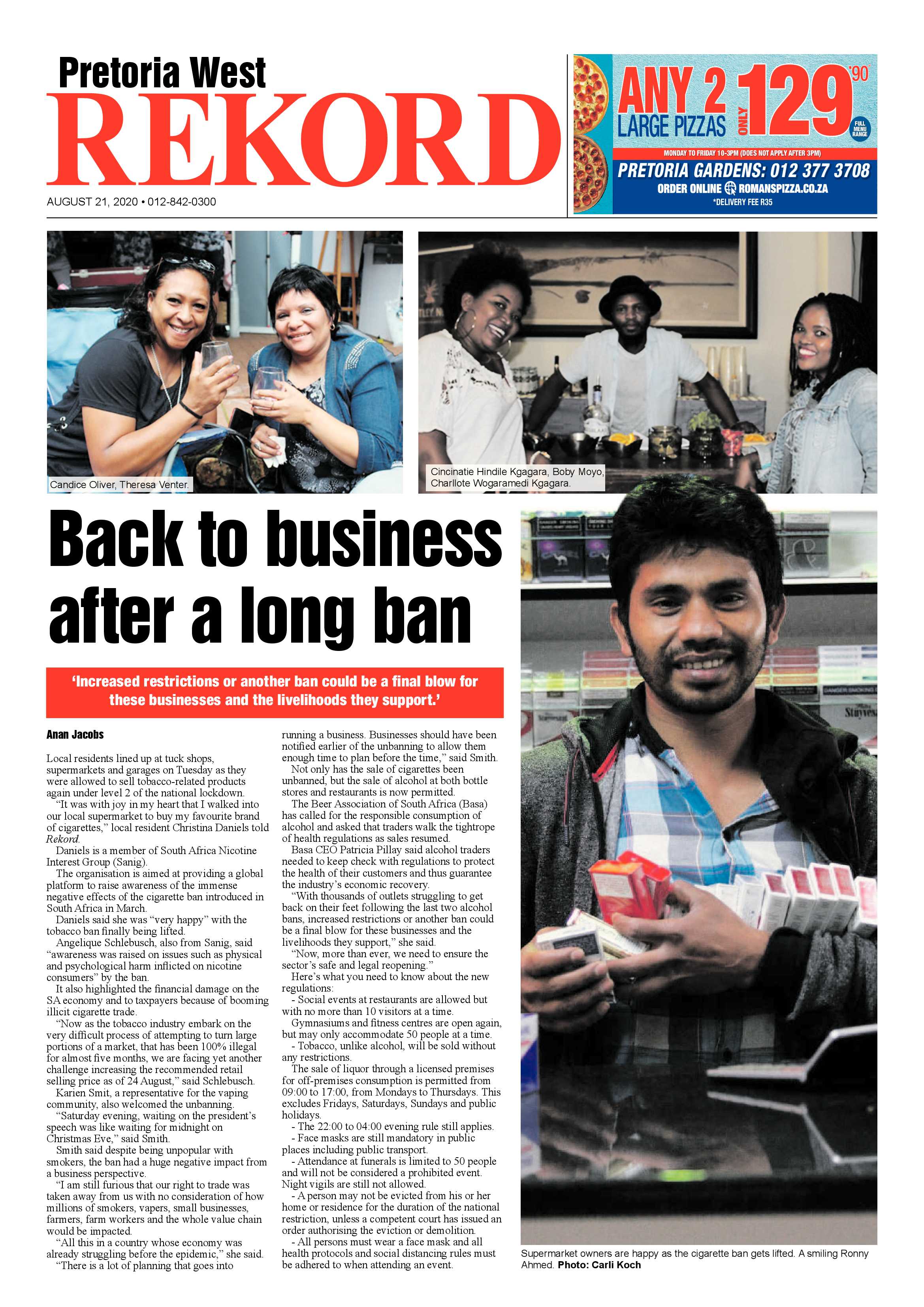 Rekord West 21 August 2020 page 1