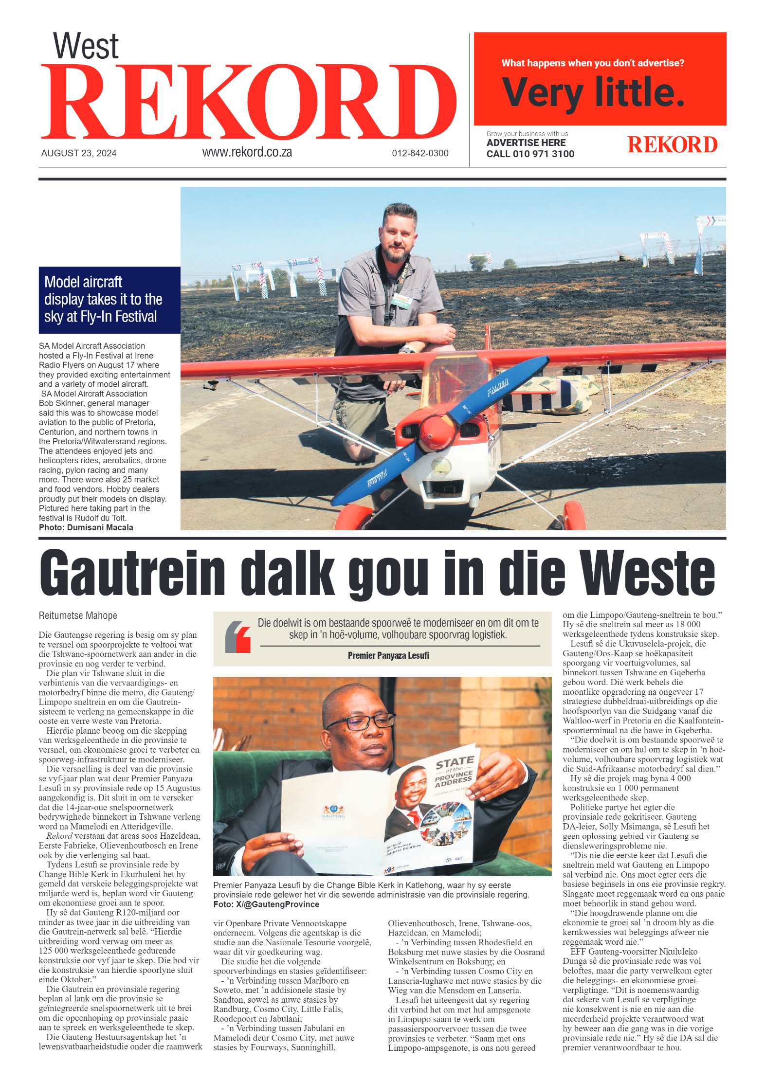 Rekord West 23 August 2024 page 1