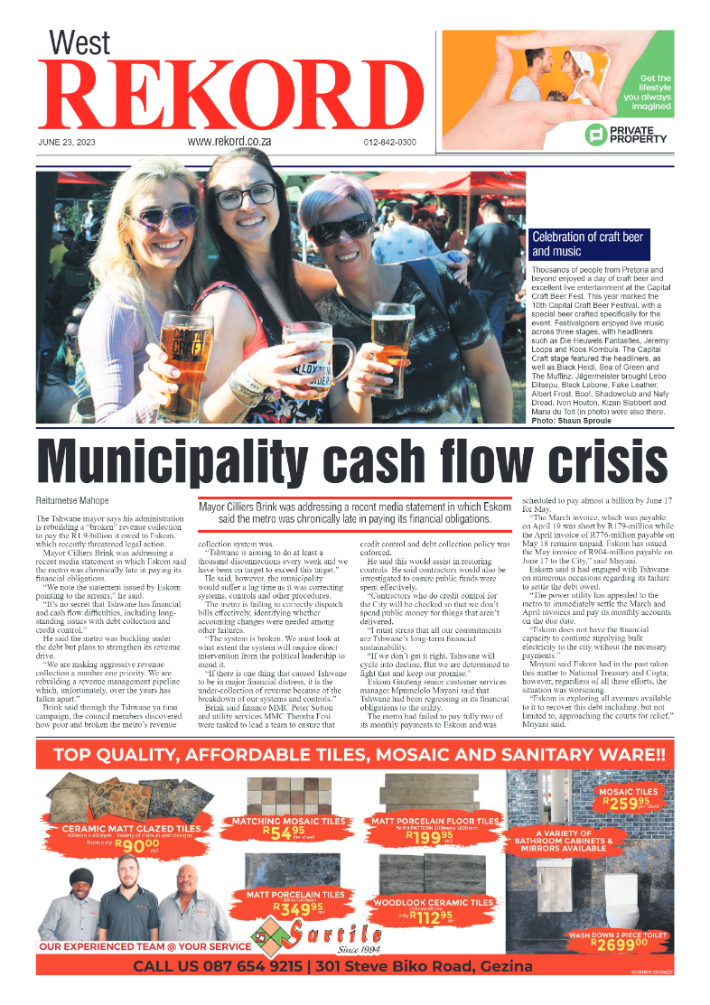 Rekord West 23 June 2023 page 1