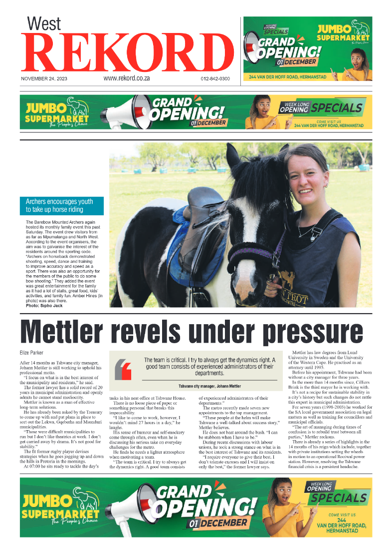 Rekord West 24 November 2023 page 1