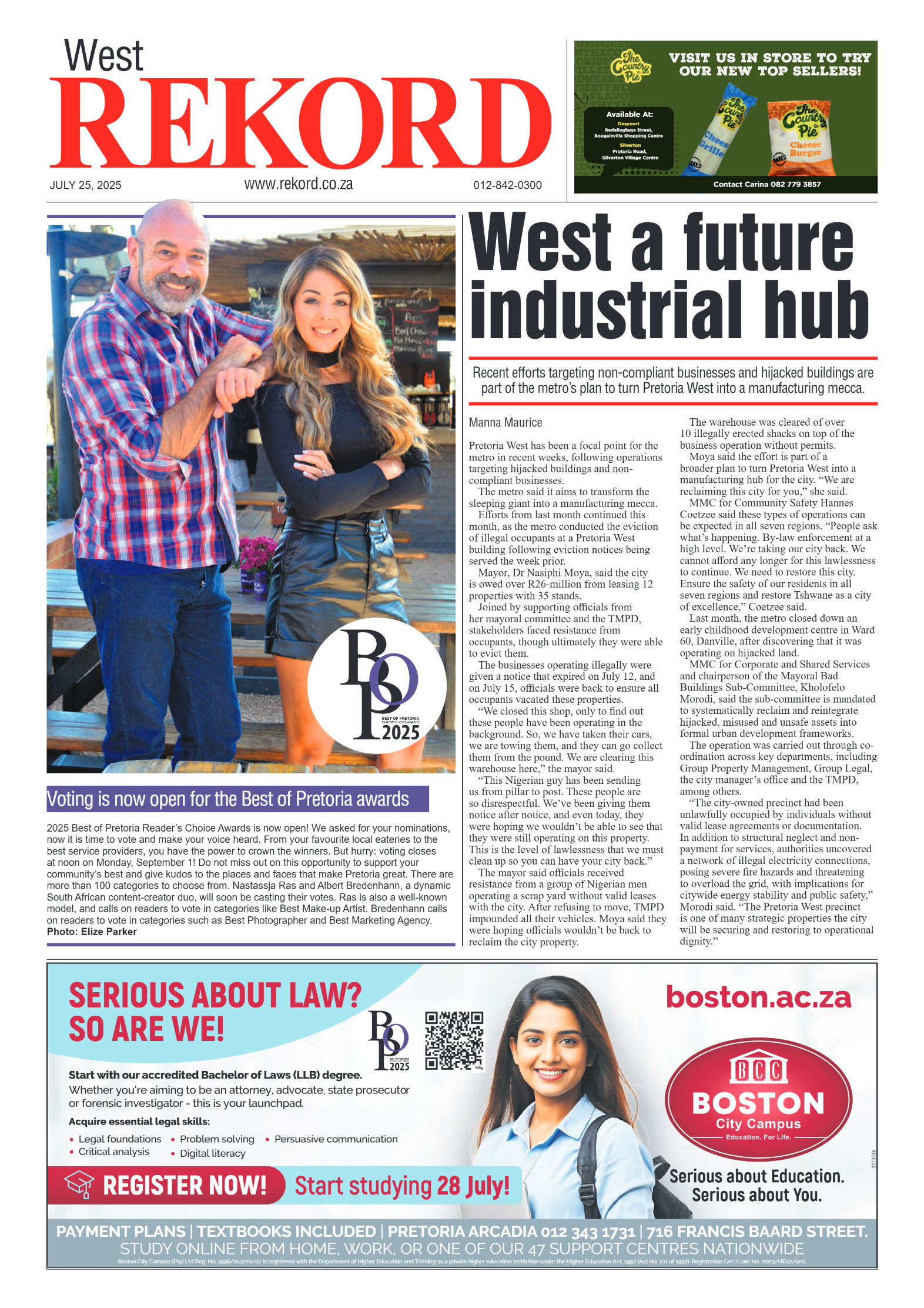 Rekord West 25 July 2025 page 1