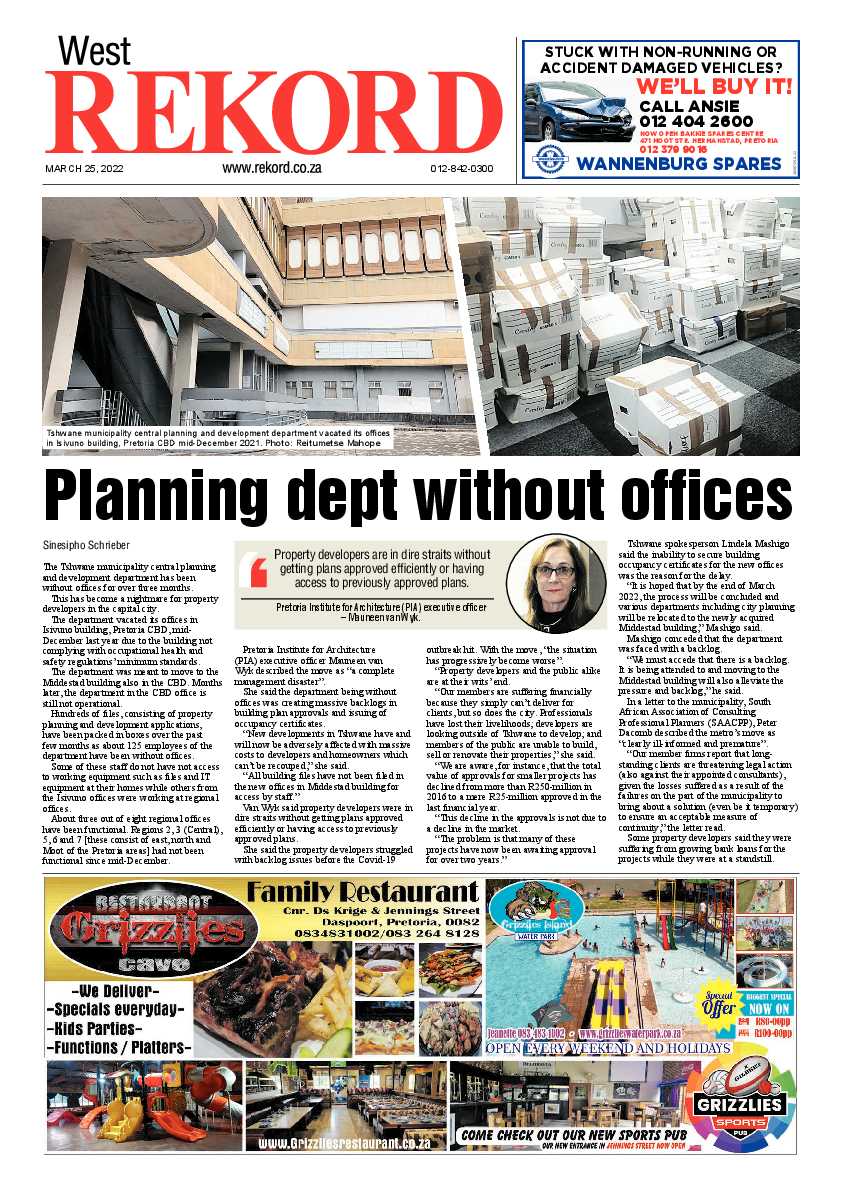 Rekord West 25 March 2022 page 1