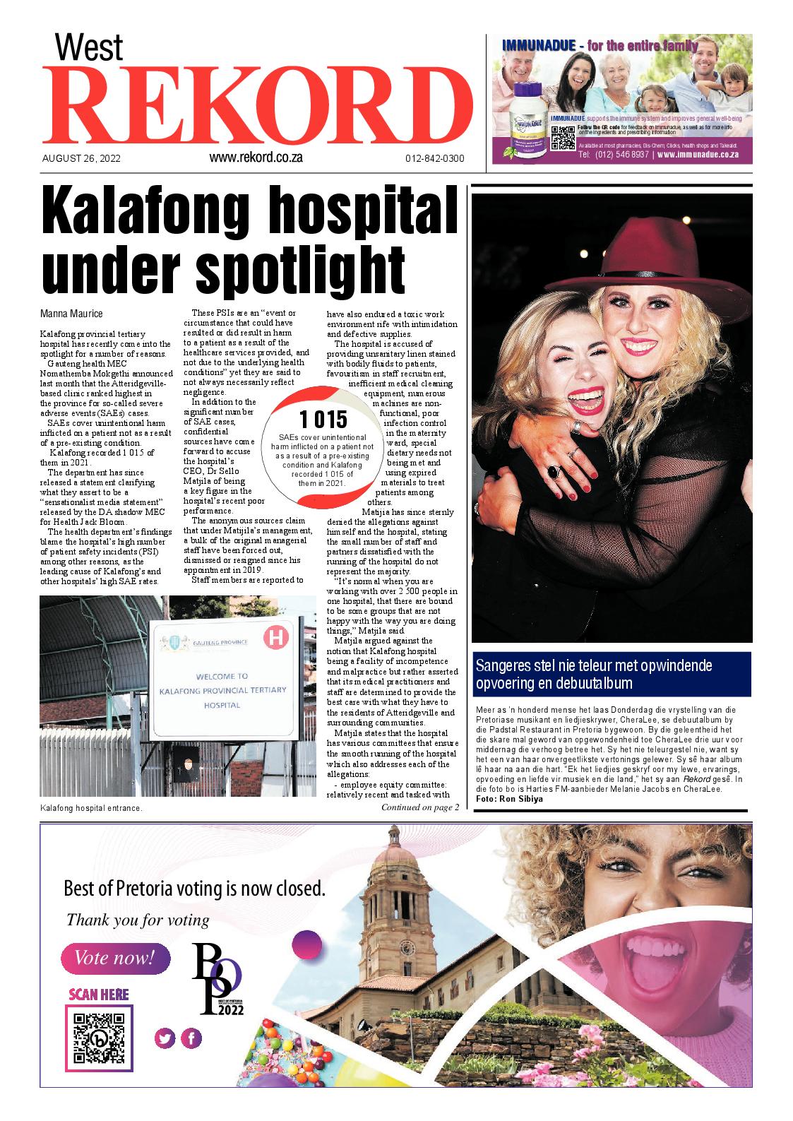 Rekord West 26 August 2022 page 1