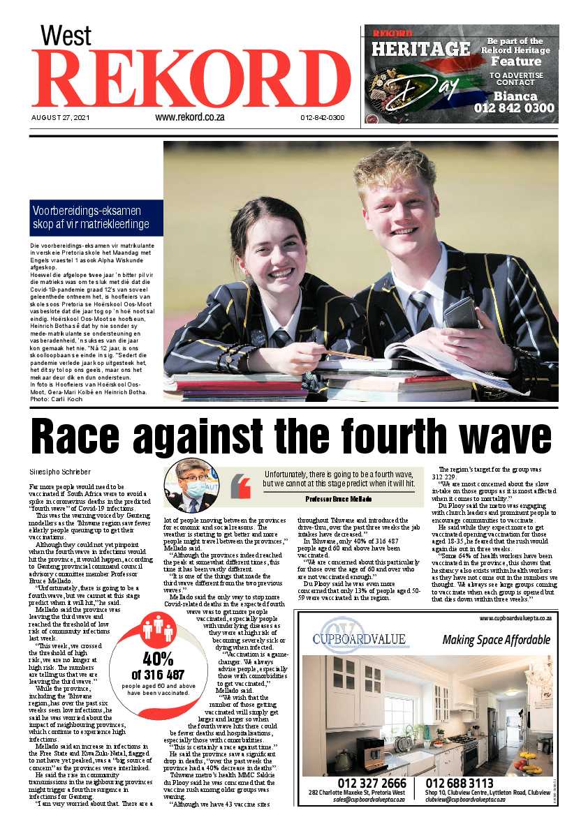 Rekord West 27 August 2021 page 1